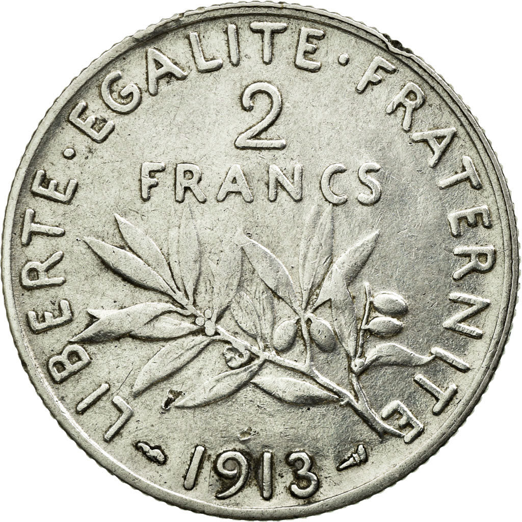 Monnaie, France, Semeuse, 2 Francs, 1913, TTB, Argent, Gadoury:532