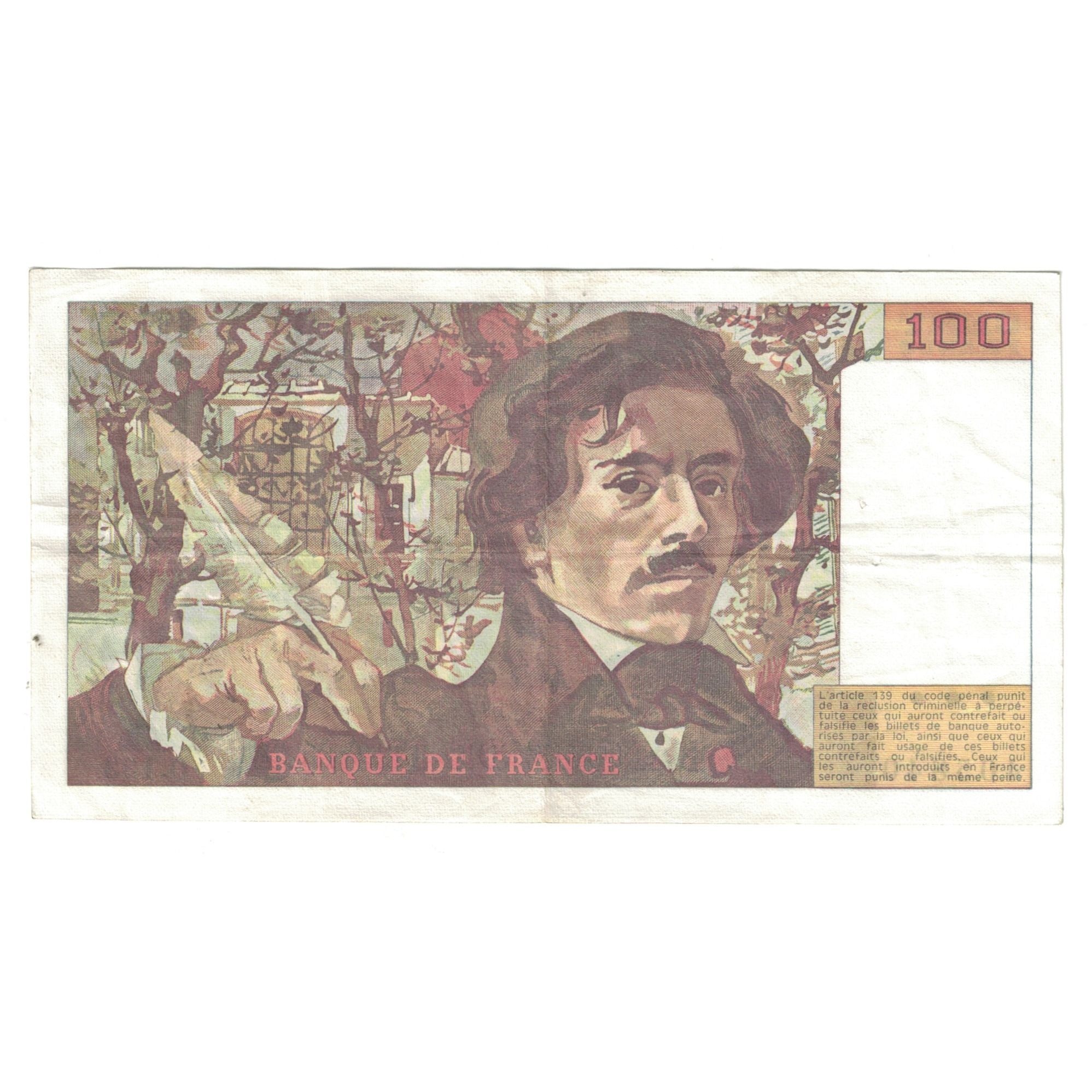 Francia, 100 Francs, Delacroix, 1989, 0.133, SPL-, Fayette:69.13a, KM:154d