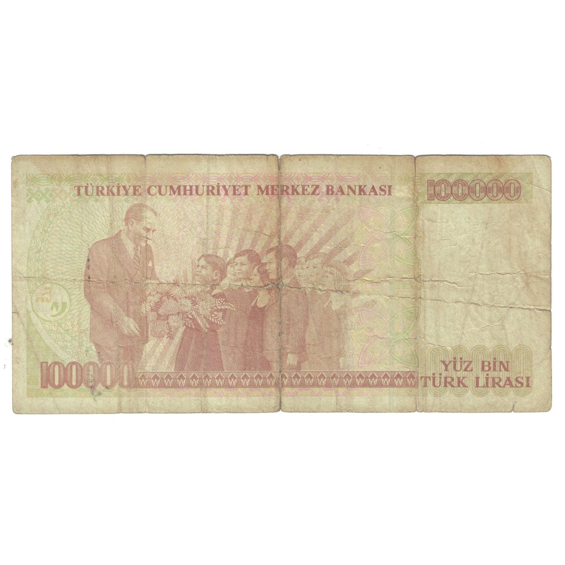 Biljet, Turkije, 100,000 Lira, KM:205, TB