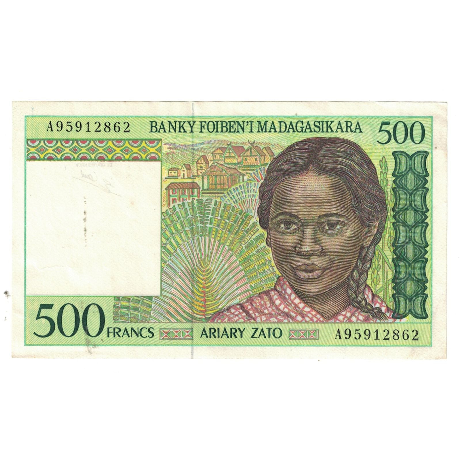 Billete, 500 Francs = 100 Ariary, Madagascar, KM:75a, EBC
