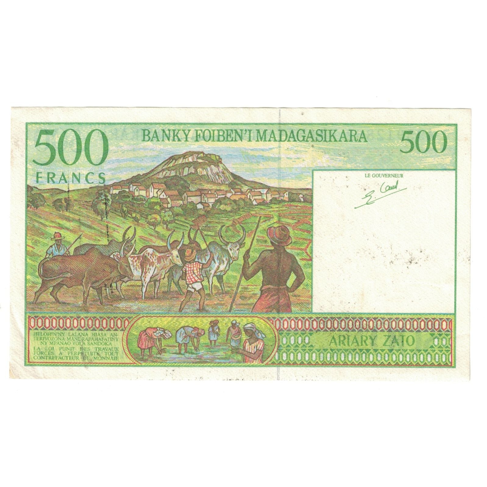 Billete, 500 Francs = 100 Ariary, Madagascar, KM:75a, EBC