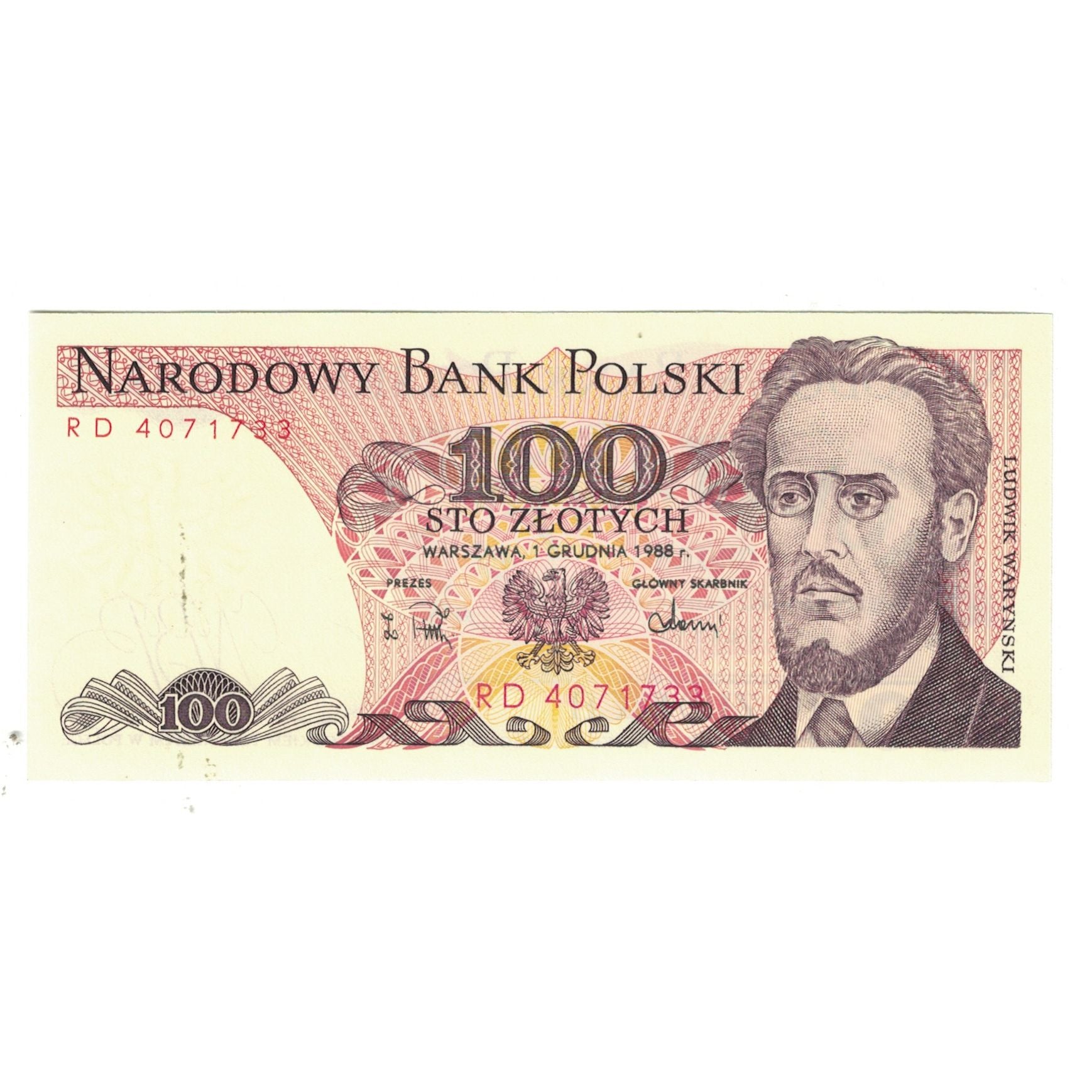 Banknot, Polska, 100 Zlotych, 1988, 1988-12-01, KM:143a, UNC(65-70)