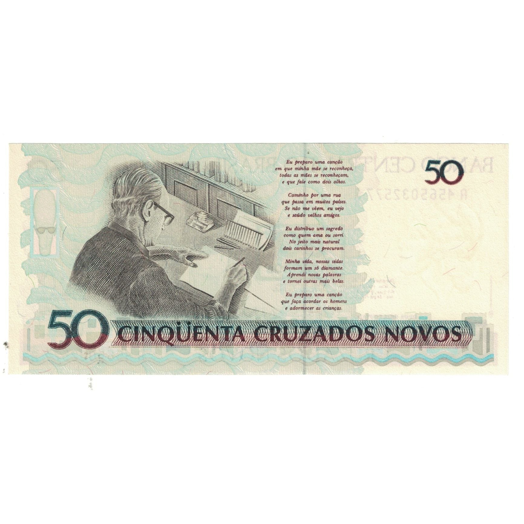 Banknote, Brazil, 50 Cruzeiros on 50 Cruzados Novos, KM:223, UNC(65-70)