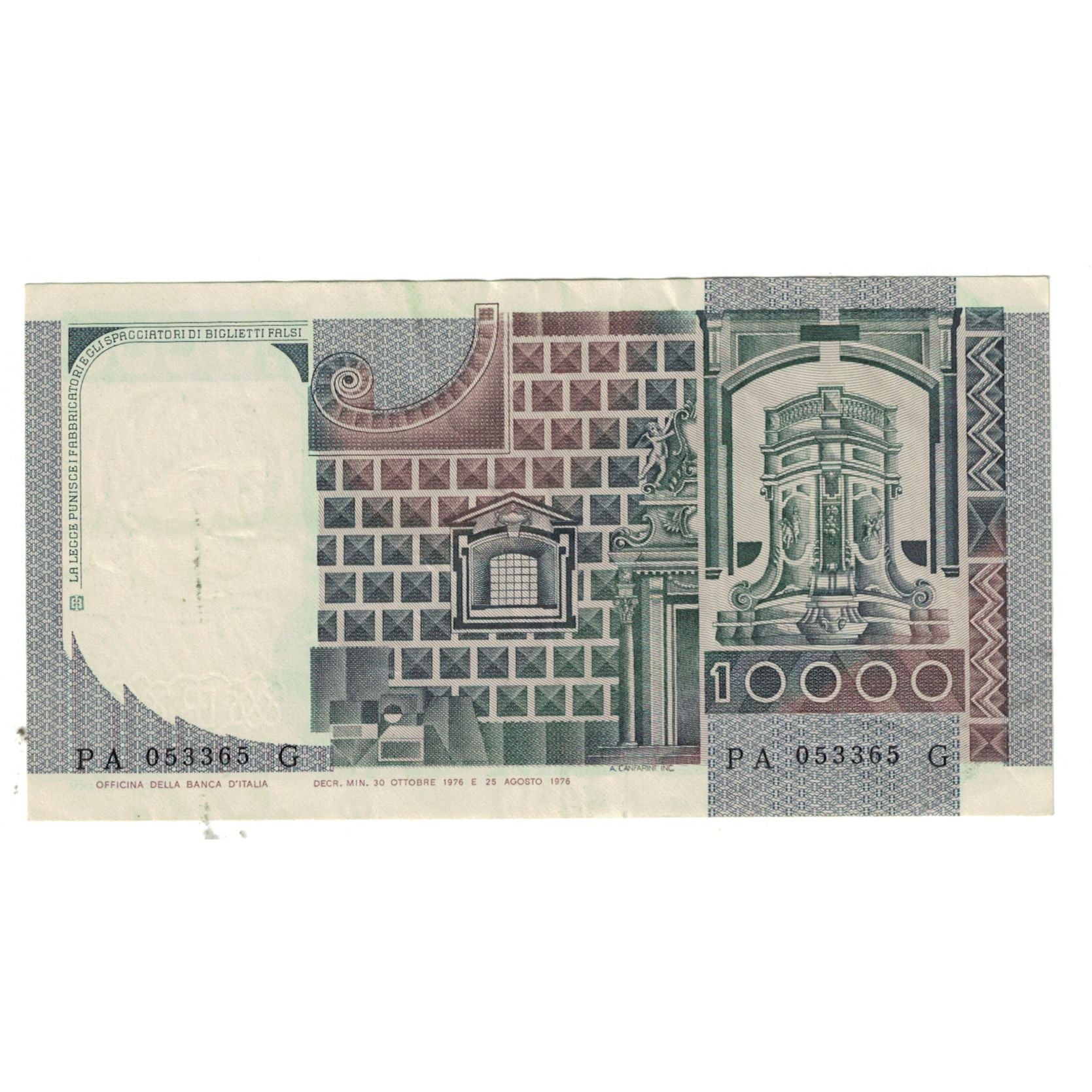 Banknot, Włochy, 10,000 Lire, KM:106a, AU(55-58)