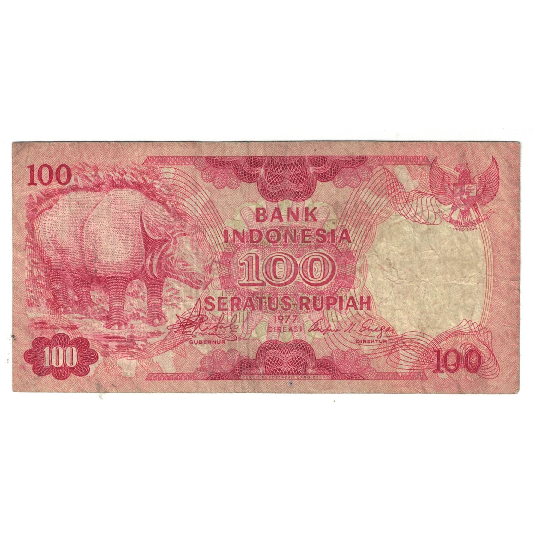 Banconote, Indonesia, 100 Rupiah, 1977, KM:116, MB