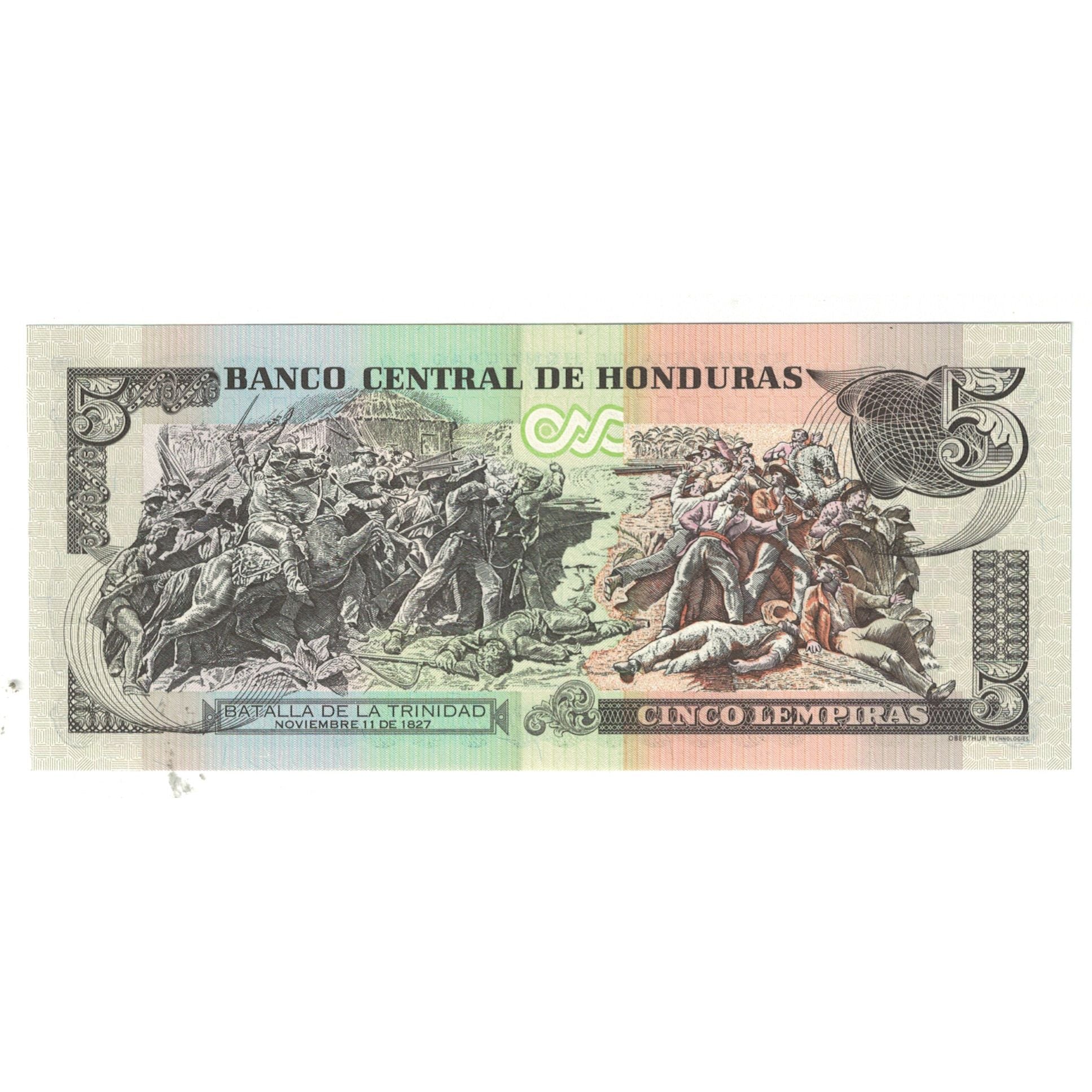 Banknote, Honduras, 5 Lempiras, 2008, 2008-04-17, KM:91b, UNC(65-70)