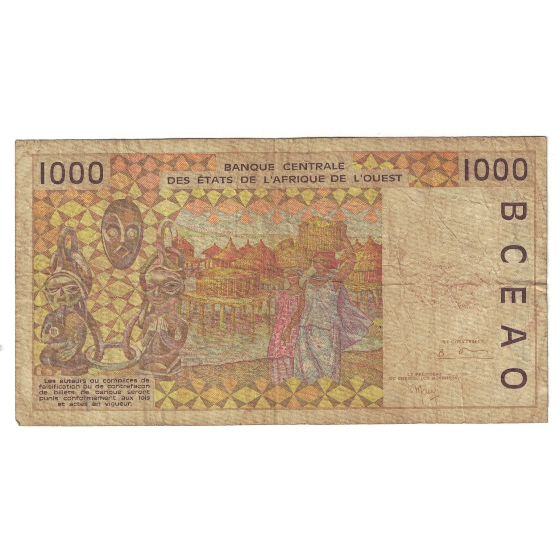 Geldschein, West African States, 1000 Francs, KM:111Ai, S