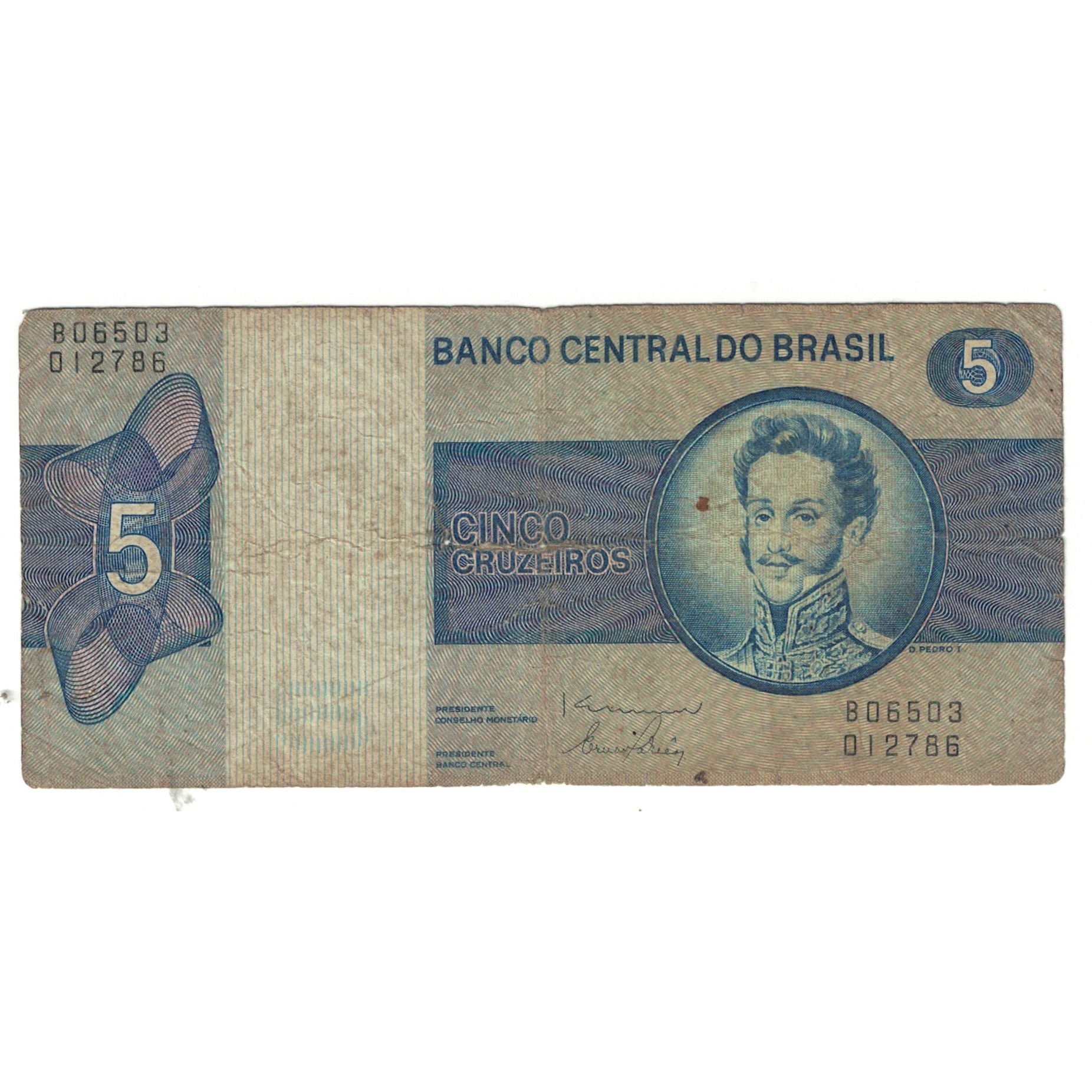 Banknote, Brazil, 5 Cruzeiros, Undated (1974), KM:192c, F(12-15)