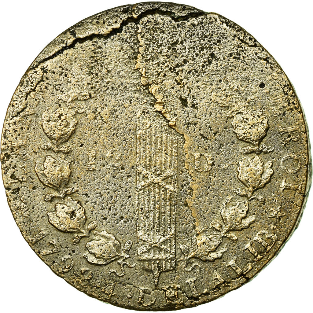 Moneta, Francia, 12 deniers françois, 12 Deniers, 1792, Lille, B, Bronzo