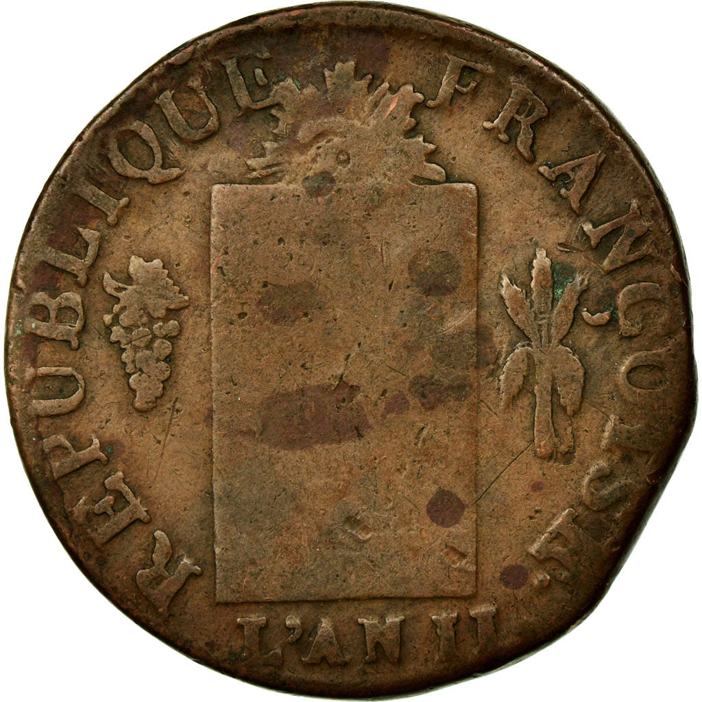 Coin, France, Sol aux balances françoise, Sol, 1793, Bayonne, F(12-15), Bronze