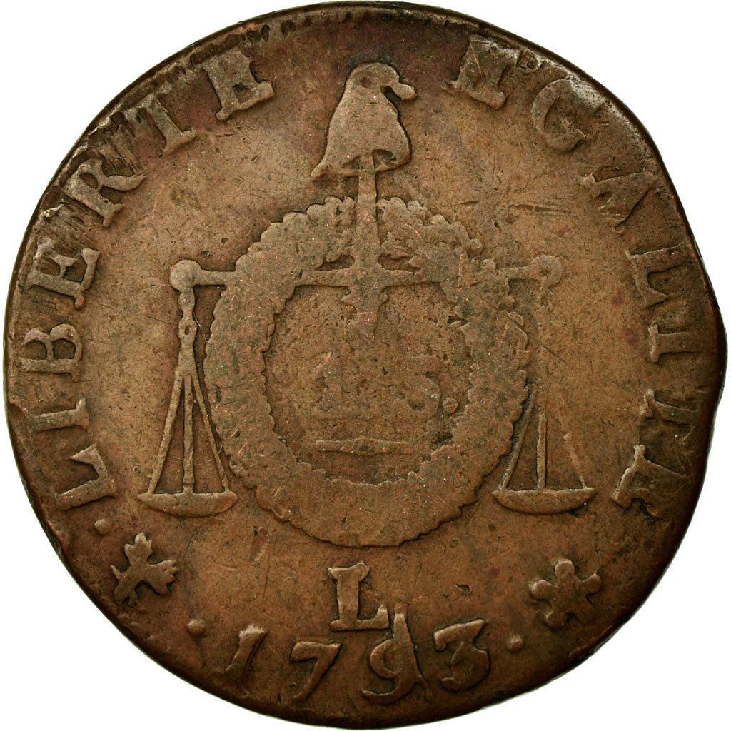 Coin, France, Sol aux balances françoise, Sol, 1793, Bayonne, F(12-15), Bronze