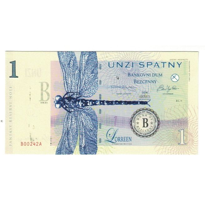 Geldschein, Eurozone, Tourist Banknote, 2014, 1 UNZI BANK OF BEZCENNY, UNZ