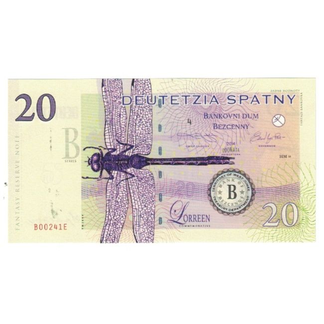 Banconote, Eurozone, Tourist Banknote, 2014, 20 SPATNY BANK OF BECZENNY, FDS