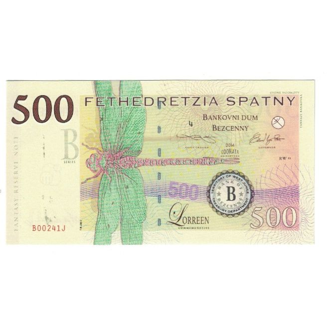 Geldschein, Eurozone, Tourist Banknote, 2014, 500 SPATNY BANK OF BEZCENNY, UNZ