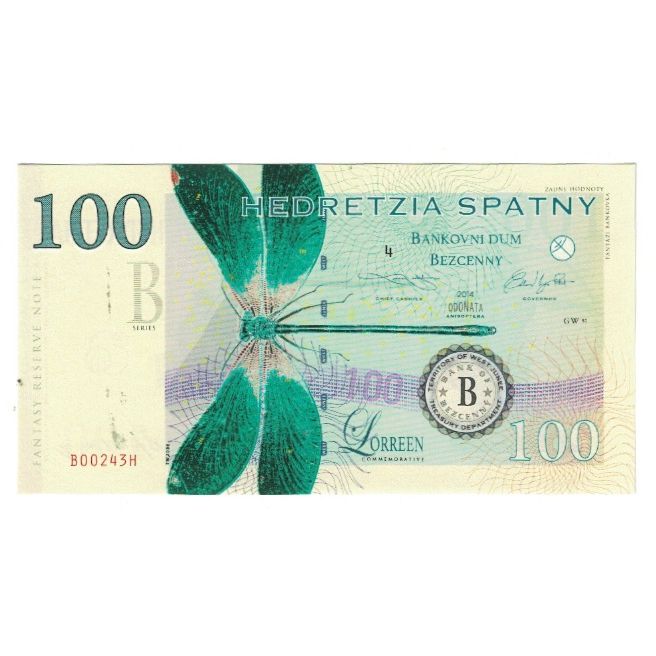 Banconote, Eurozone, Tourist Banknote, 2014, 100 SPATNY BANK OF BEZCENNY, FDS