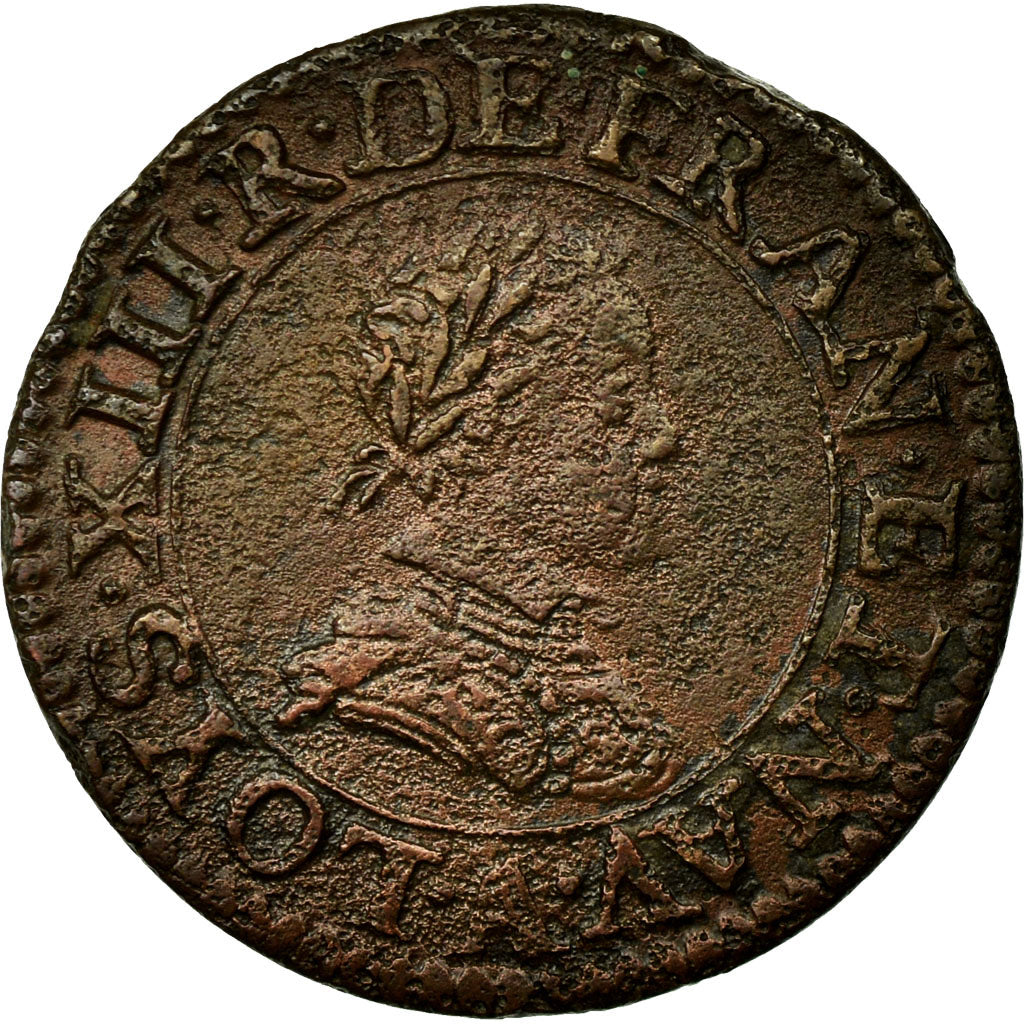 Monnaie, France, Louis XIII, Double tournois, buste enfantin, Double Tournois