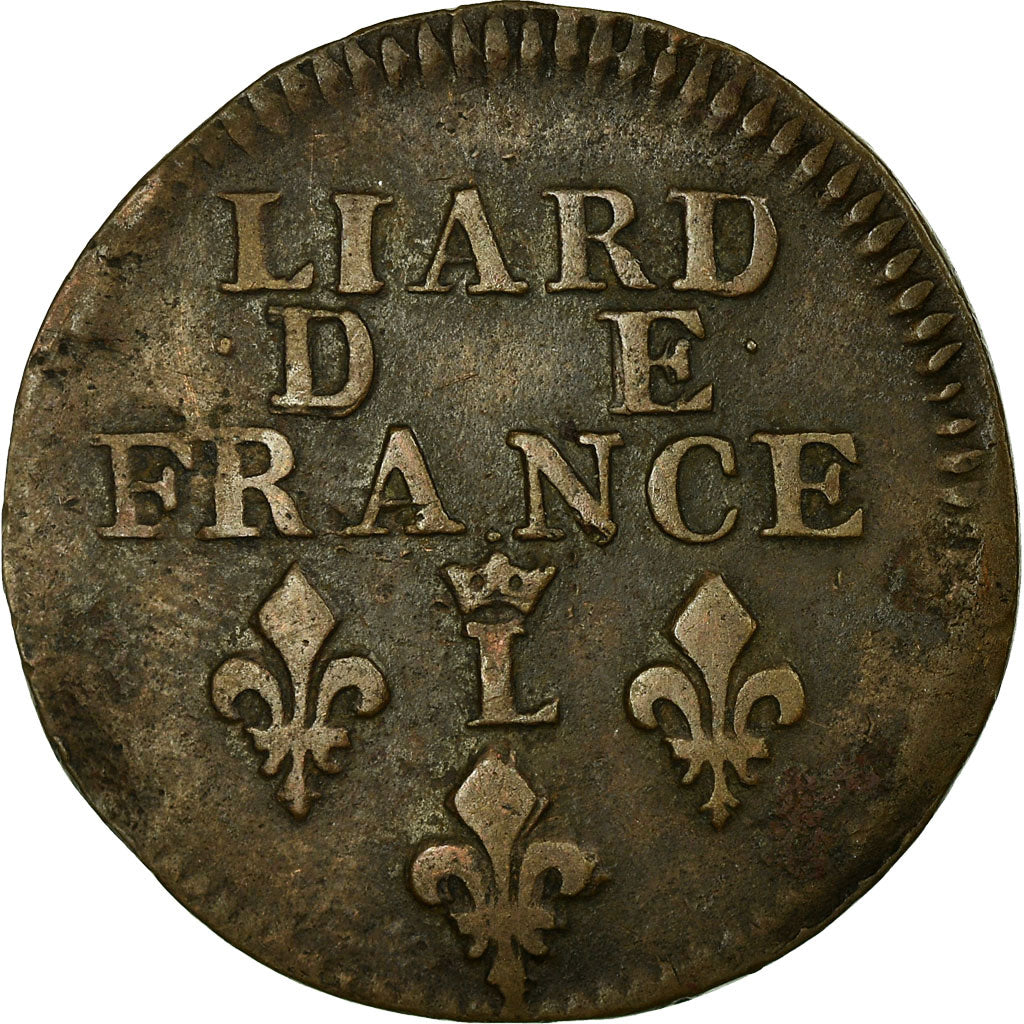 Coin, France, Louis XIV, Liard de France au buste âgé, troisième type, Liard
