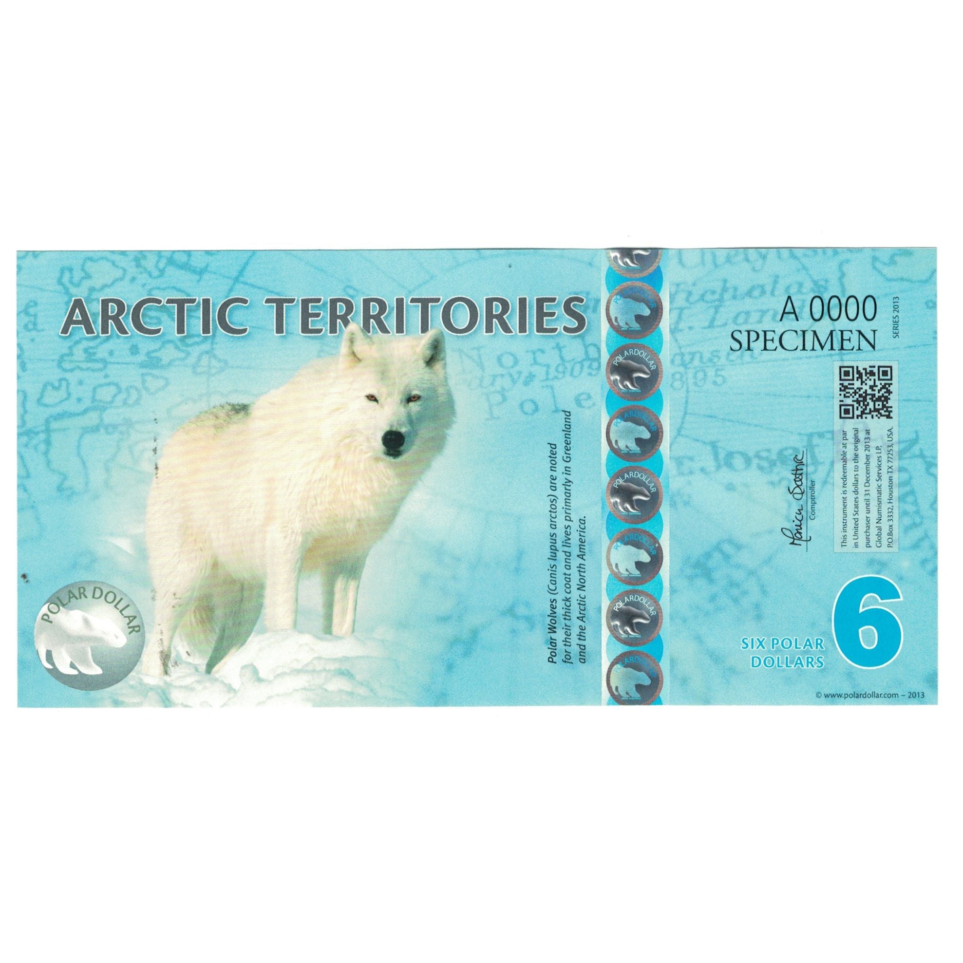 Billete, Dollar, 2013, Estados Unidos, 6 DOLLAR ARTIC TERRITORIES, UNC