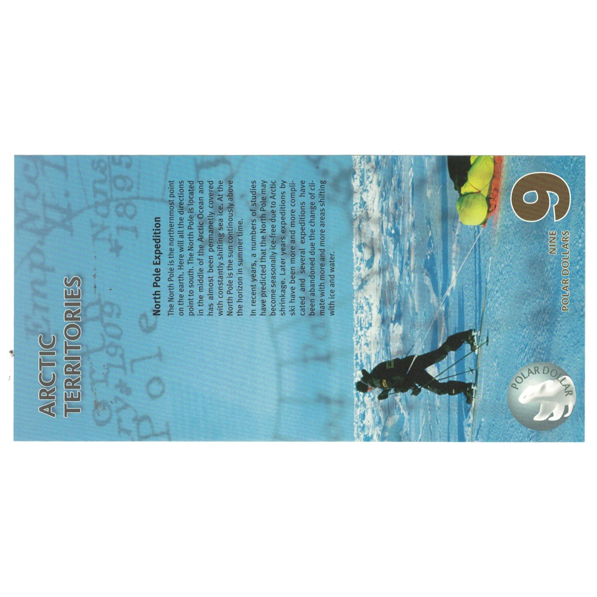 Banknot, USA, Dollar, 2012, Undated, 9 DOLLAR ARCTIC TERRITORIES, UNC(65-70)