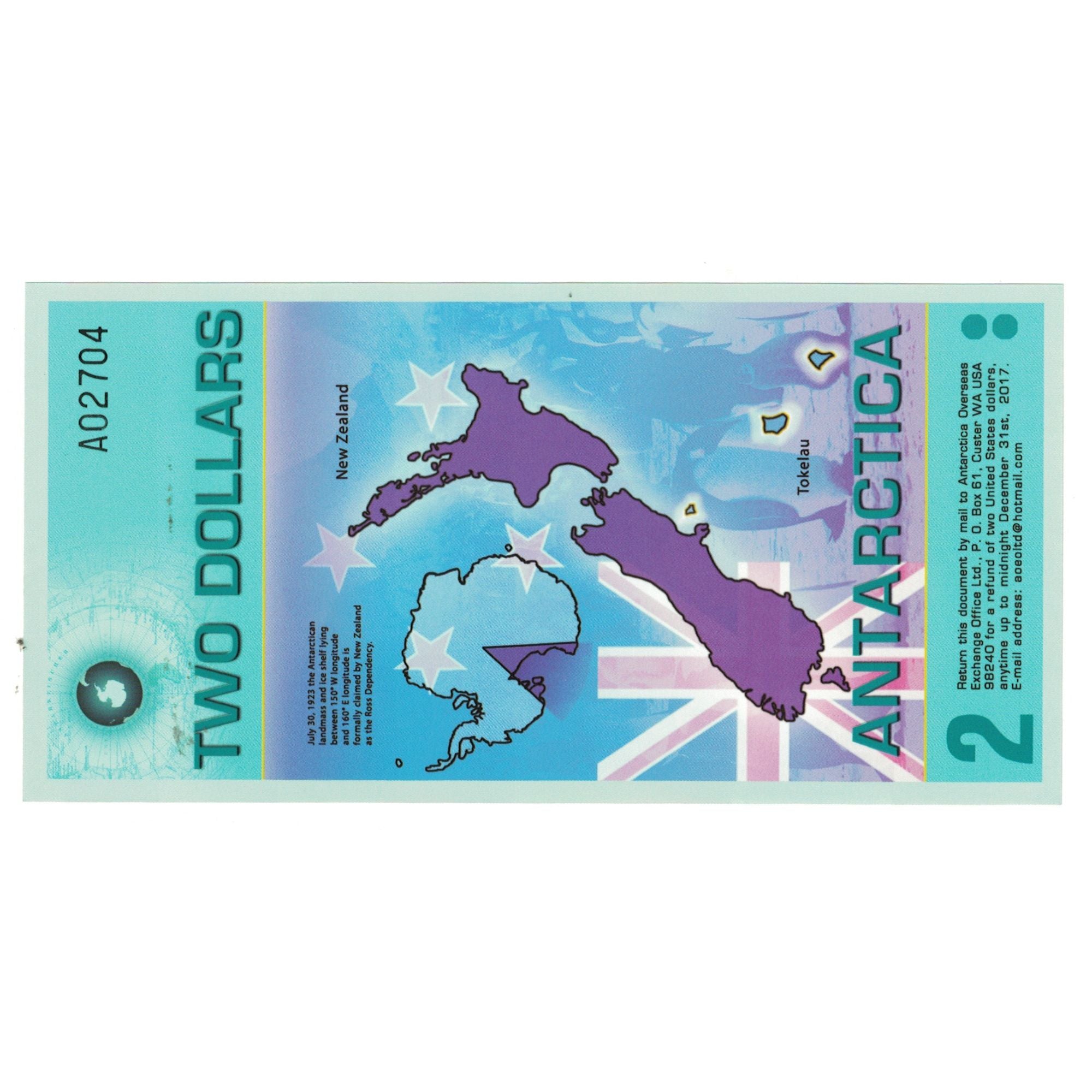Geldschein, Antarctic, 2 Dollars, 2014, 2014-09-10, UNZ