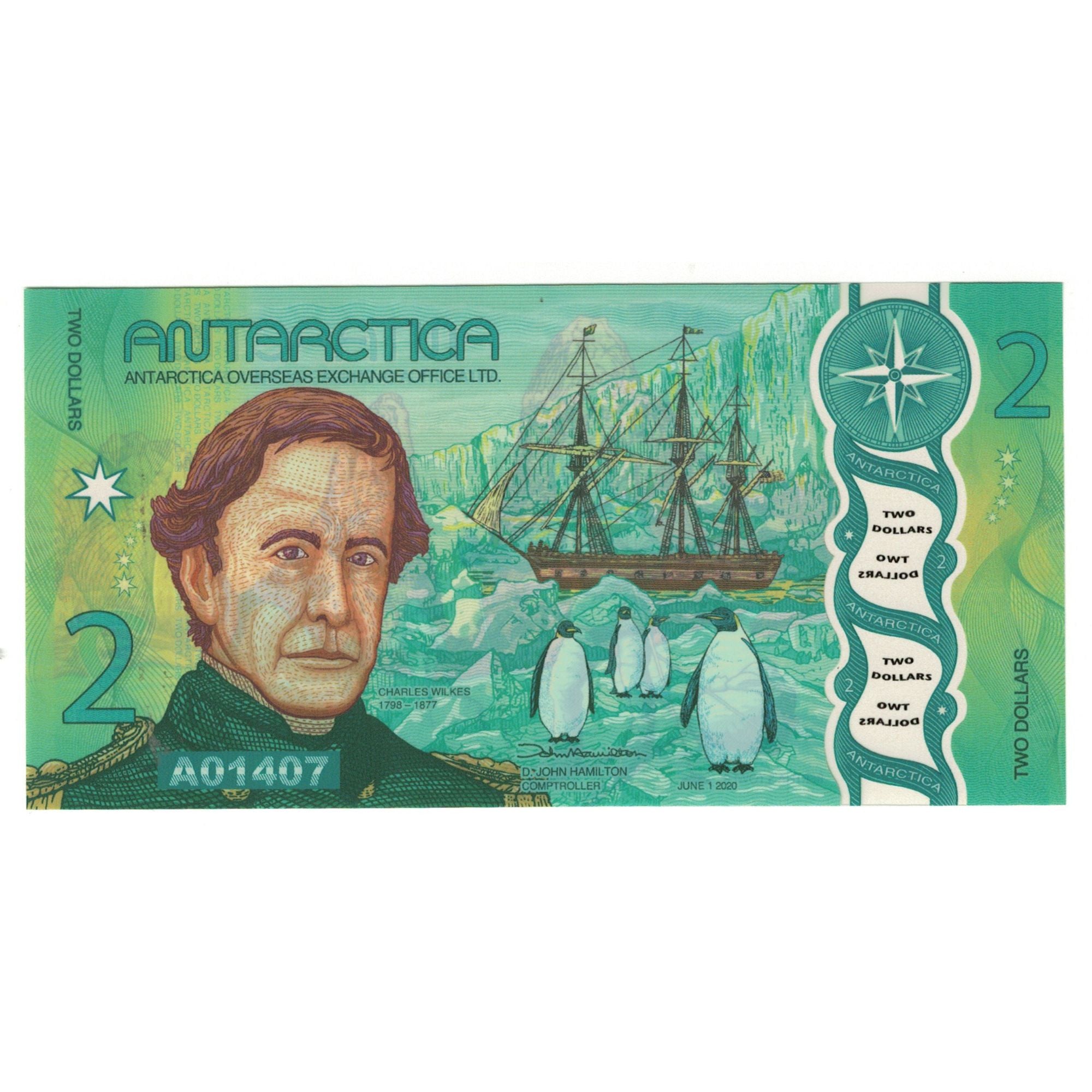 Billete, 2 Dollars, 2020, Antártico, 2020-06-01, UNC