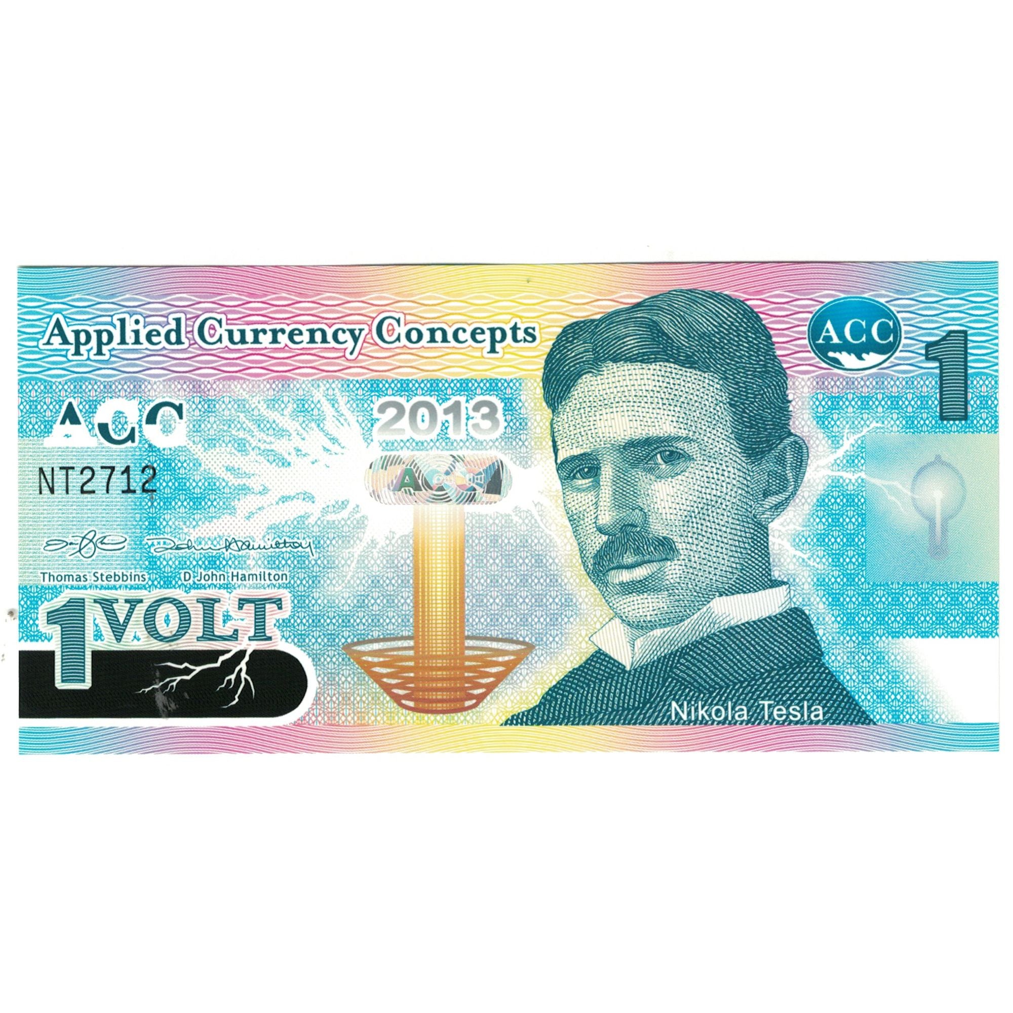 Banconote, Stati Uniti, 2013, 1 VOLT NIKOLA TESLA, FDS
