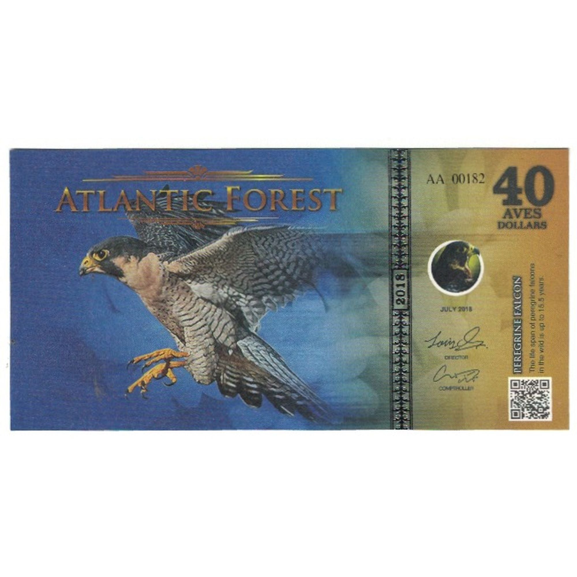 Geldschein, Brasilien, Dollar, 2018, 2018-07, ATLANTIC FOREST 40 DOLLARS, UNZ