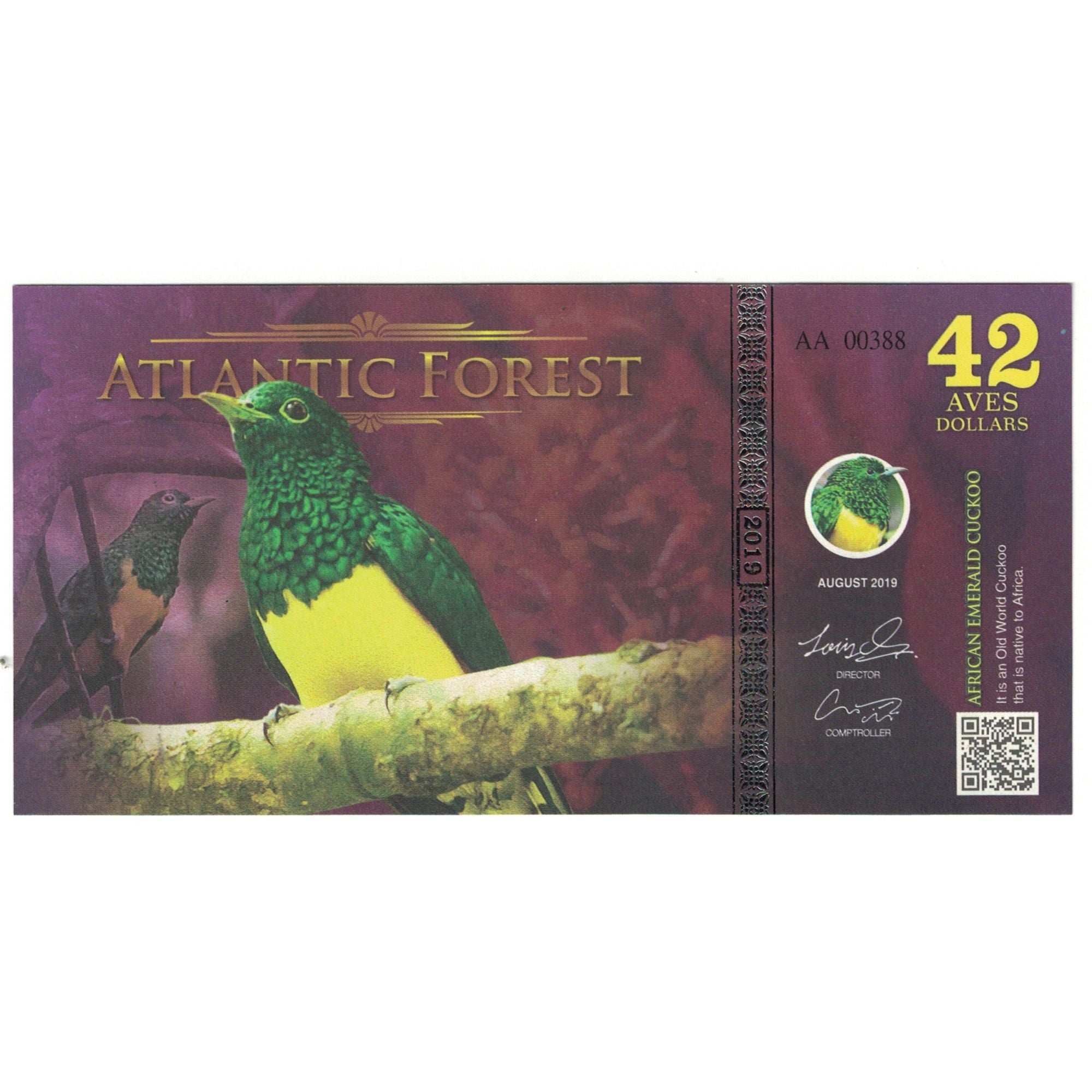 Geldschein, Brasilien, Dollar, 2019, 2019-08, ATLANTIC FOREST 42 DOLLARS, UNZ