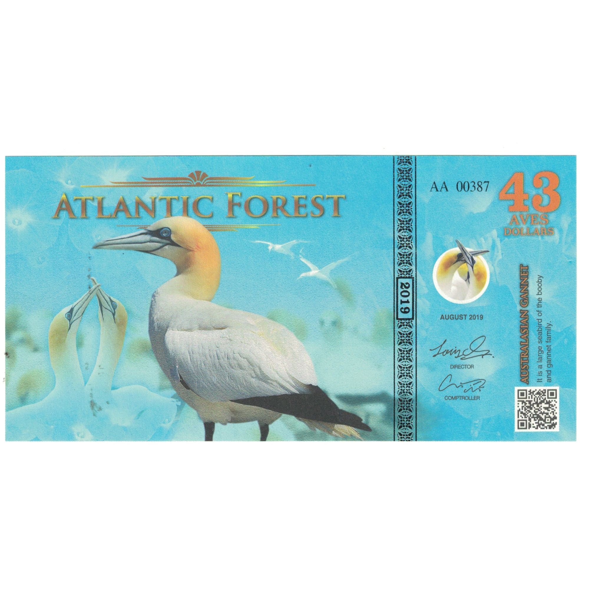 Banknot, Brazylia, Dollar, 2019, 2019-08, ATLANTIC FOREST 43 DOLLARS, UNC(65-70)