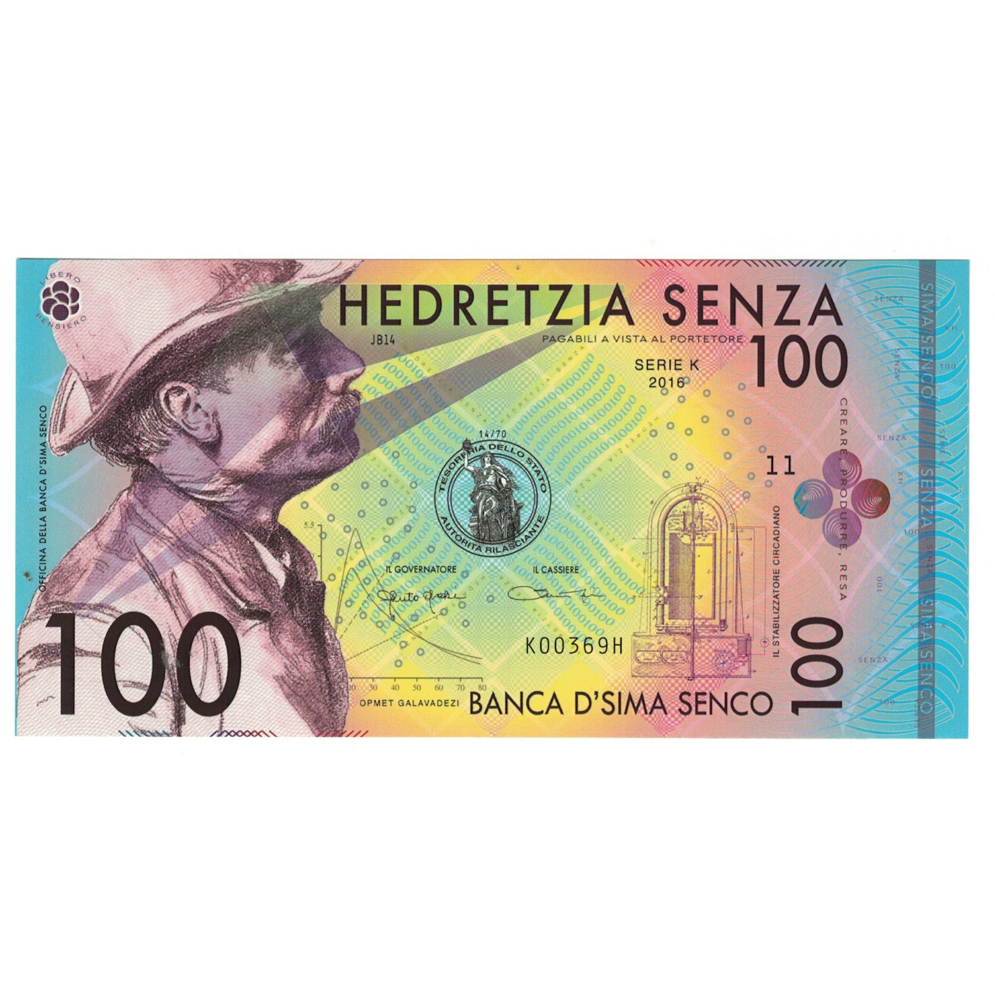Nota, Itália, Tourist Banknote, 2016, 100 SENZA, UNC(65-70)