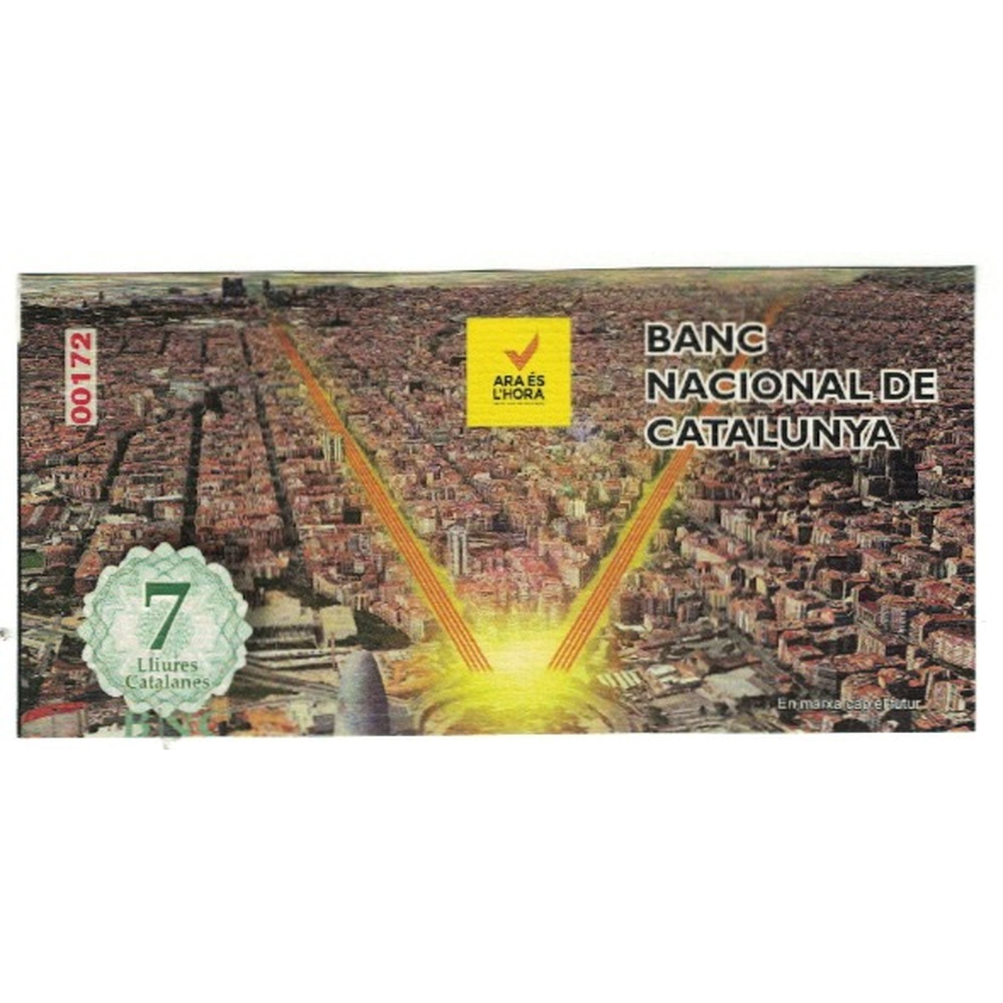 Banconote, Spagna, Tourist Banknote, 2019, 7 LILIURES CATALANES, FDS