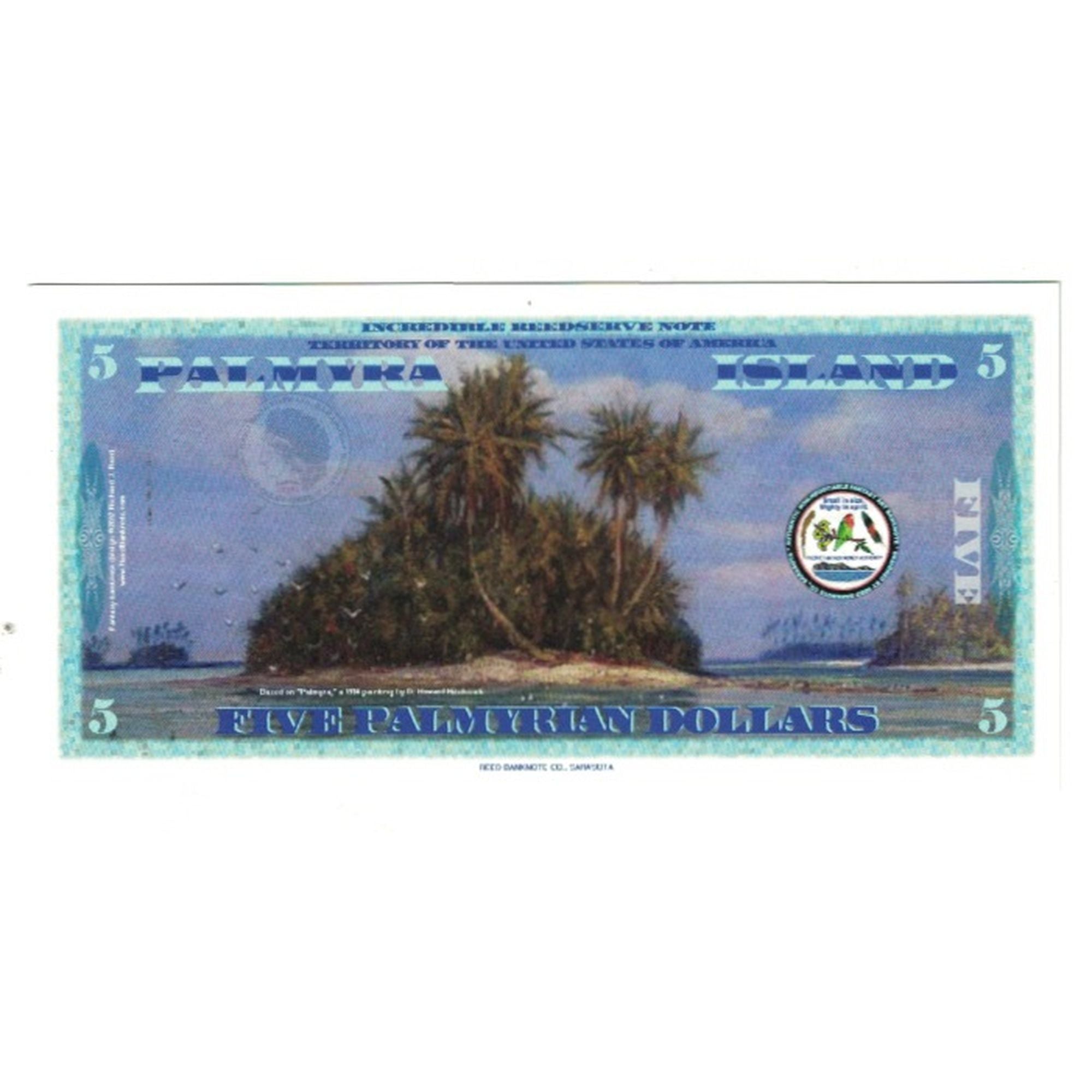 Billet, États-Unis, 5 Dollars, 2018, 2018-01-01, PALMYRA ISLAND, NEUF