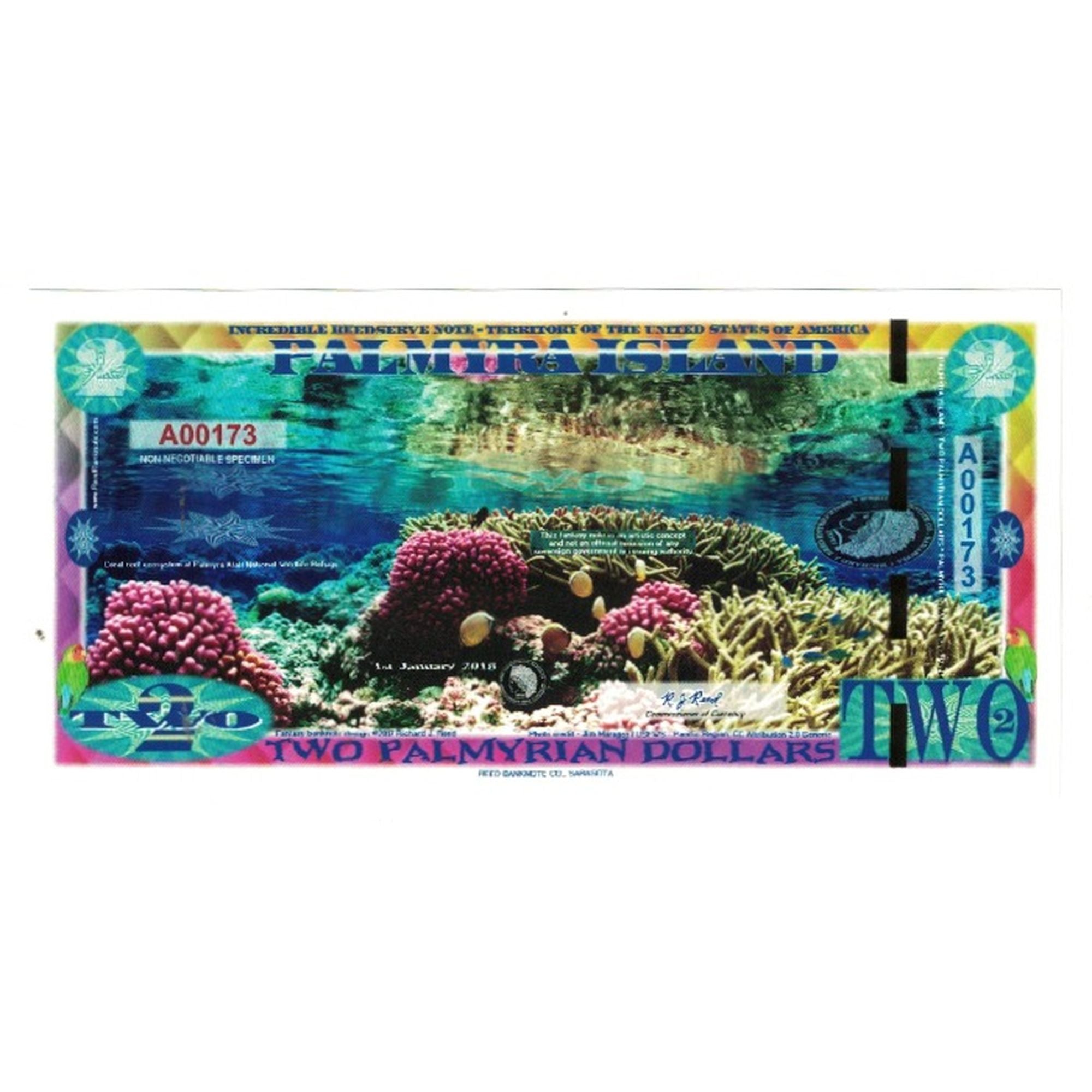 Banknote, United States, 2 Dollars, 2018, 2018-01-01, PALMYRA ISLAND, UNC(65-70)