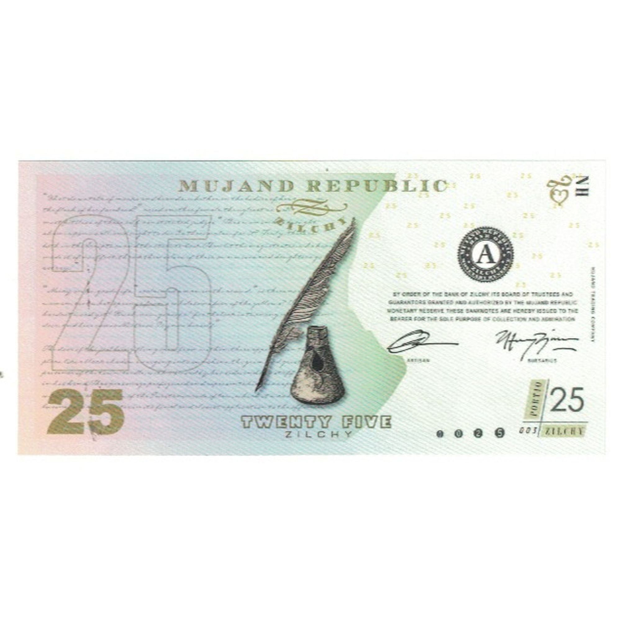 Billet, Épreuves privées / non officielles, 2013, FANTASY BANKNOTE 25 ZILCHY