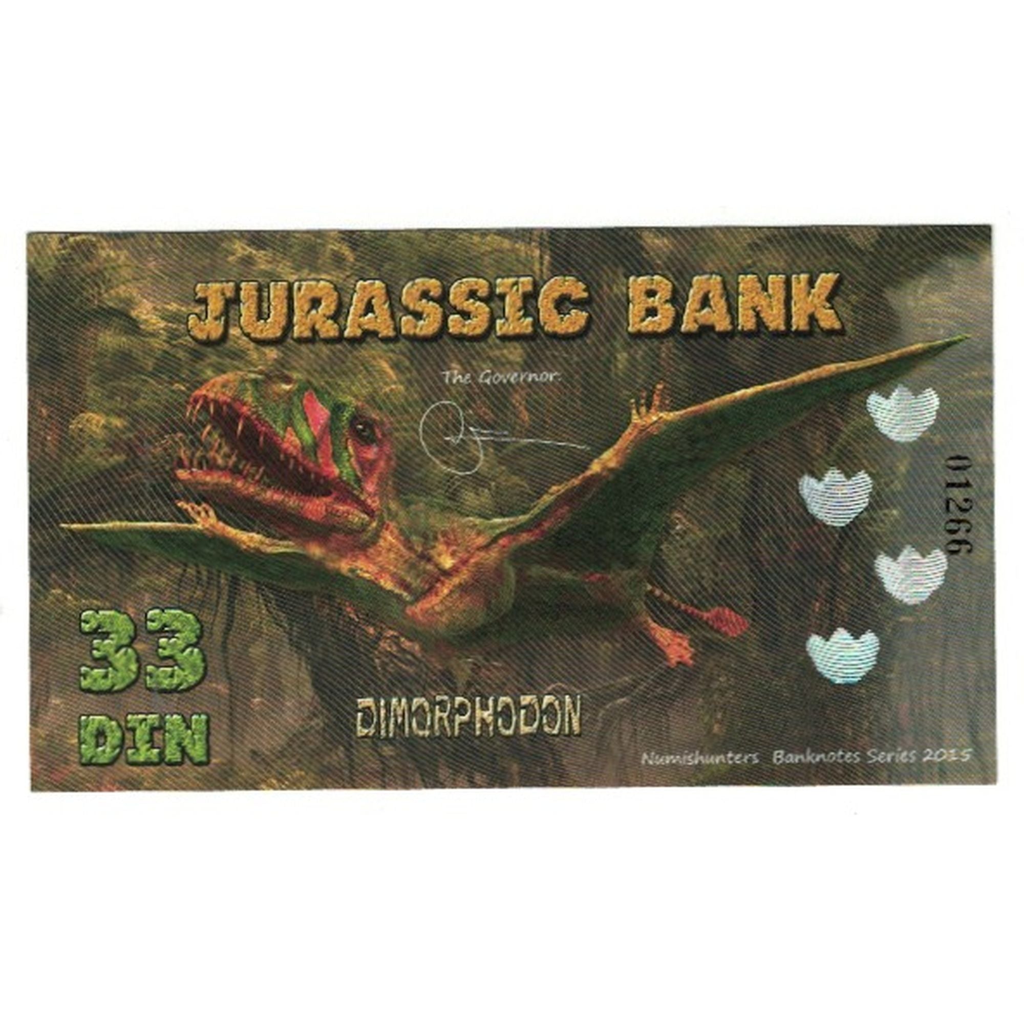 Banknote, Spain, Tourist Banknote, 2015, JURASSIC BANK 33 DIN, UNC(65-70)