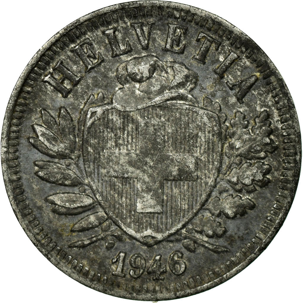 Coin, Switzerland, 2 Rappen, 1946, Bern, EF(40-45), Zinc, KM:4.2b