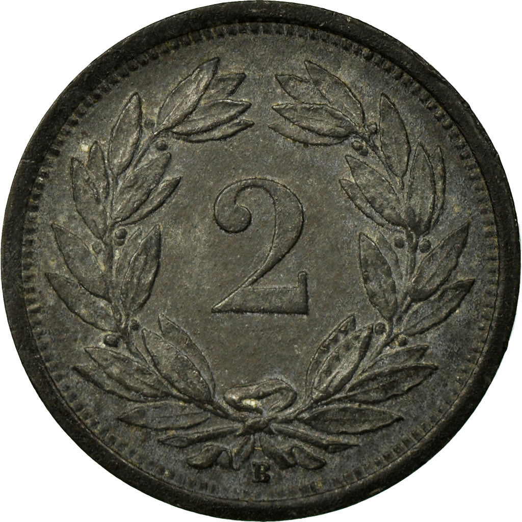 Coin, Switzerland, 2 Rappen, 1946, Bern, EF(40-45), Zinc, KM:4.2b