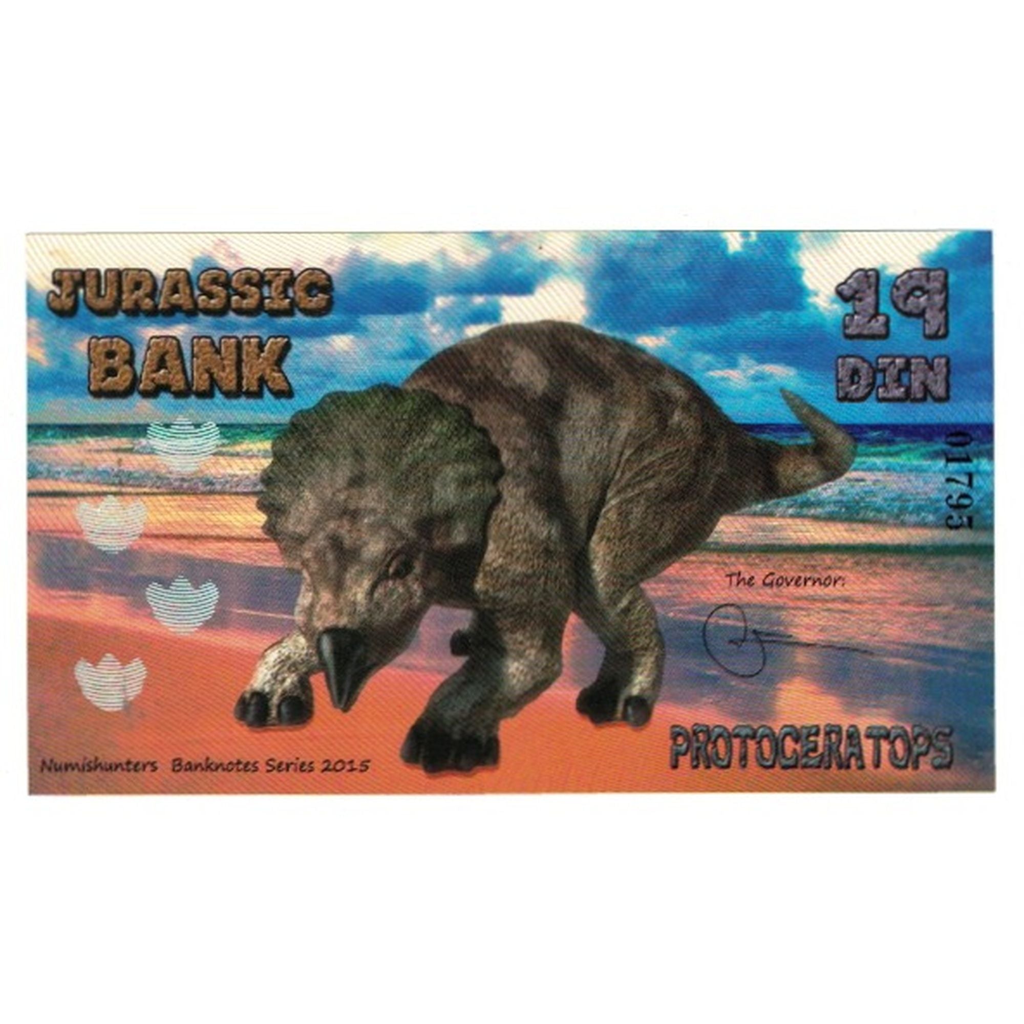 Banknote, Spain, Tourist Banknote, 2015, JURASSIC BANK 19 DIN, UNC(65-70)