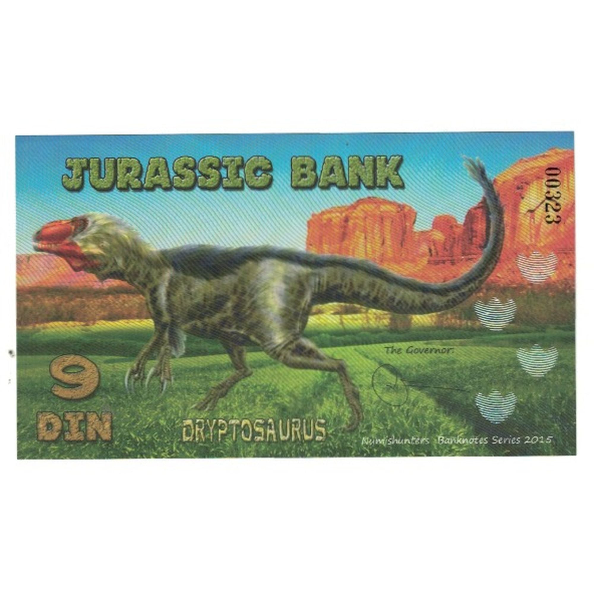 Banknote, Spain, Tourist Banknote, 2015, JURASSIC BANK 9 DIN, UNC(65-70)