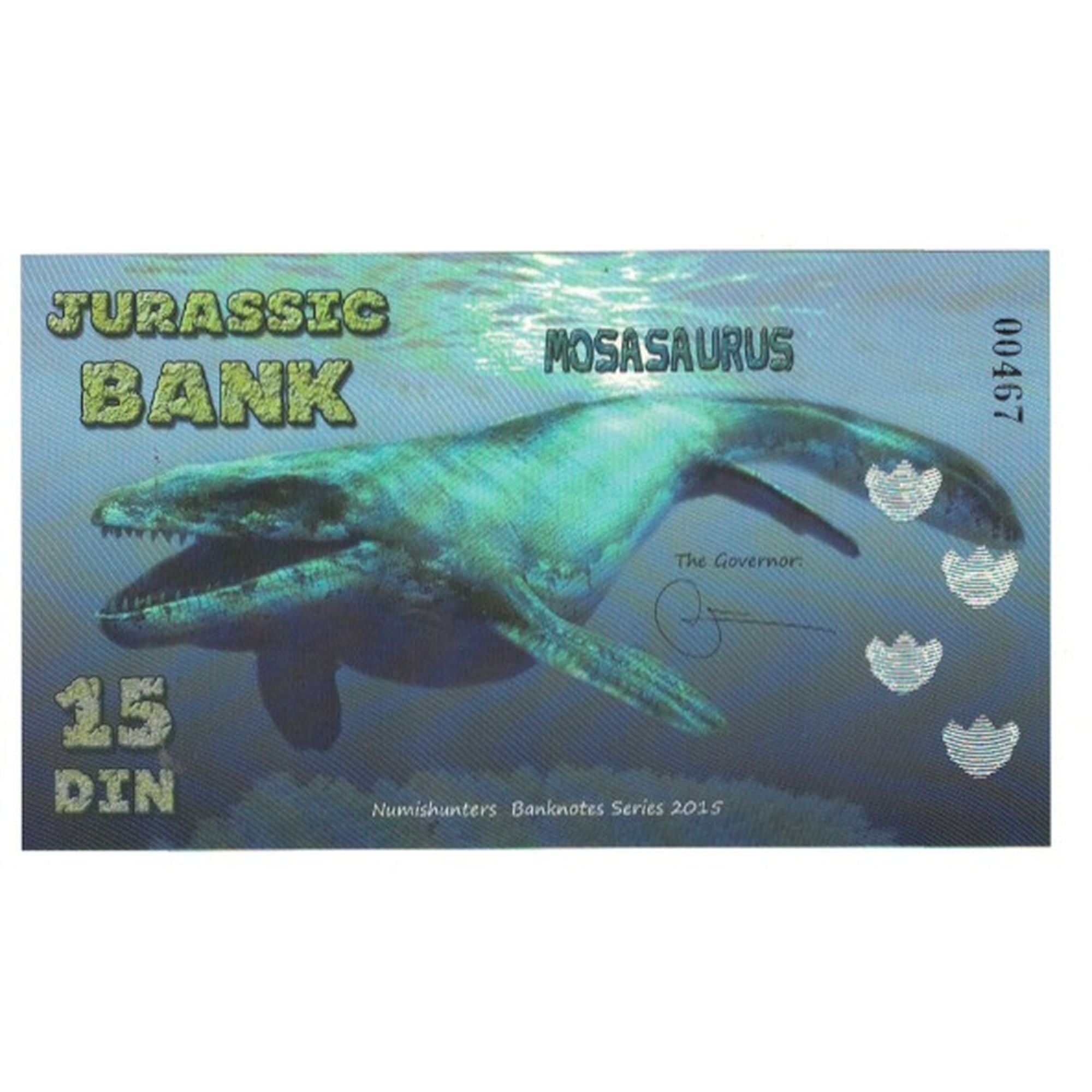 Banknote, Spain, Tourist Banknote, 2015, JURASSIC BANK 15 DIN, UNC(65-70)