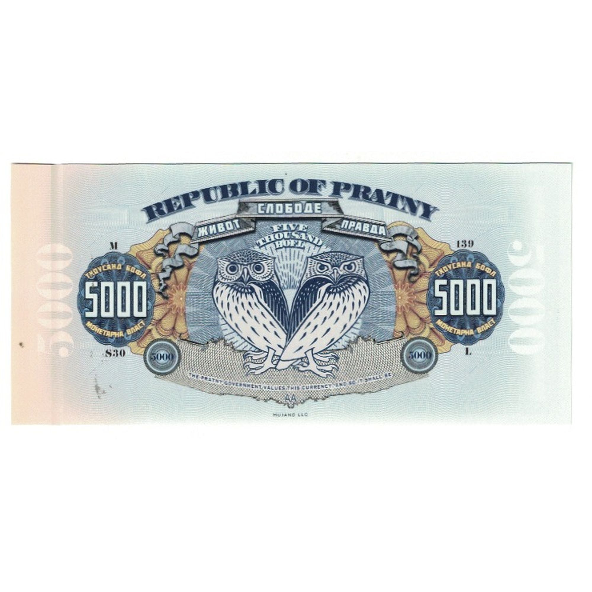 Billete, Tourist Banknote, 2020, Rusia, 5000 BOFL REPUCLIC OF PRATNY, UNC
