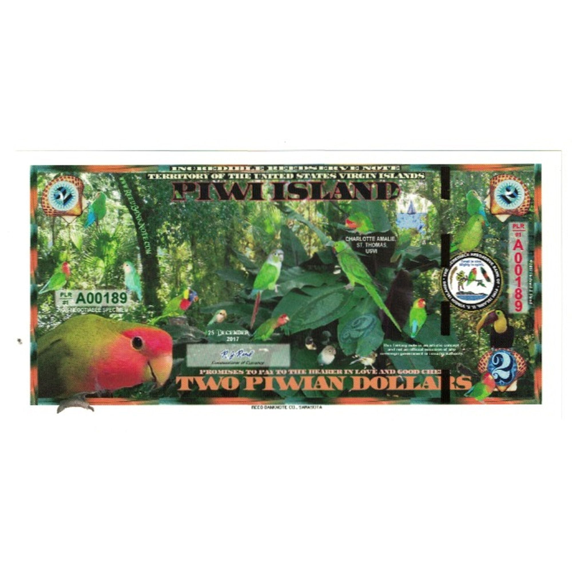 Banconote, Stati Uniti, 2 Dollars, 2017, 2017-12-25, PIWI ISLAND, FDS