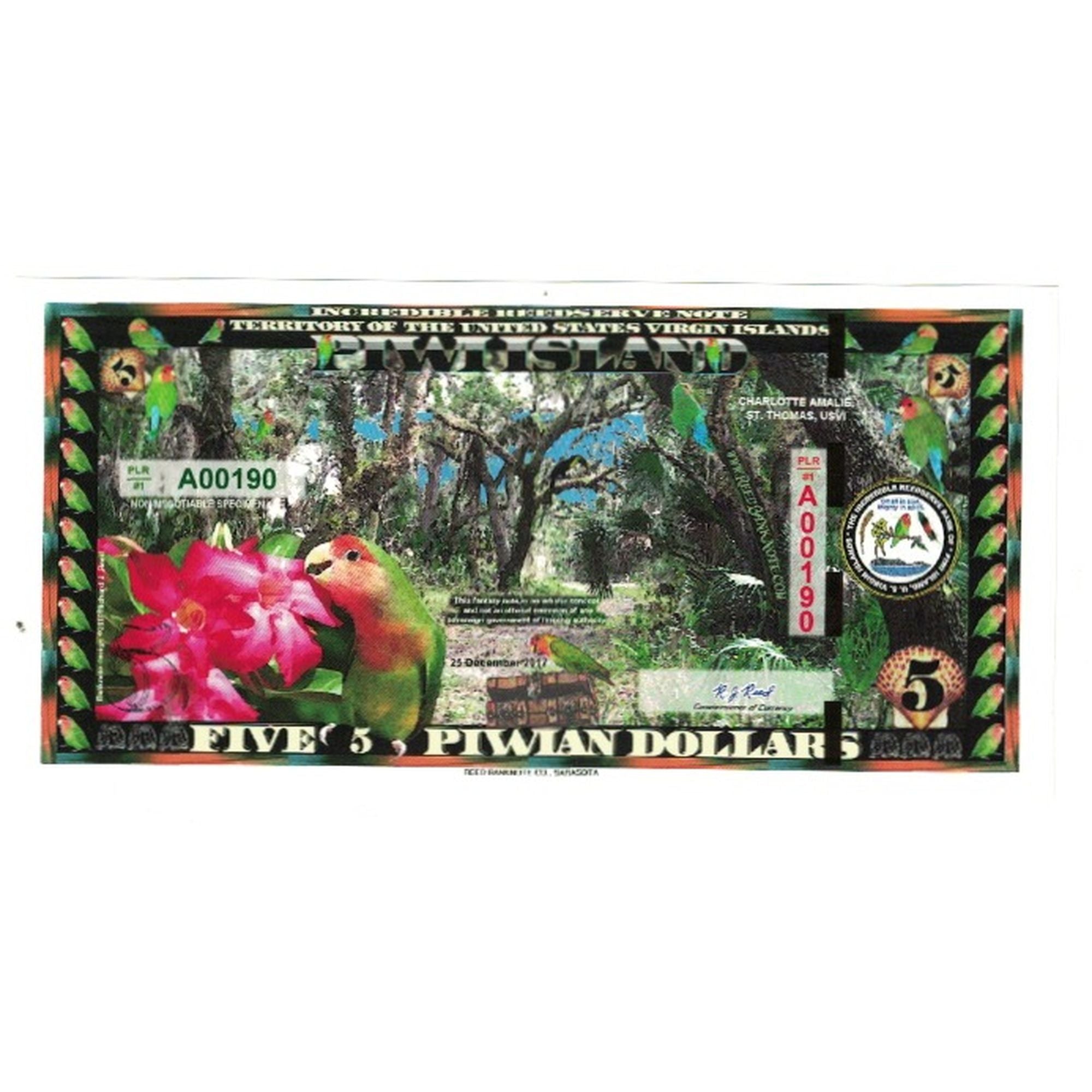 Banconote, Stati Uniti, 5 Dollars, 2017, 2017-12-25, PIWI ISLAND, FDS