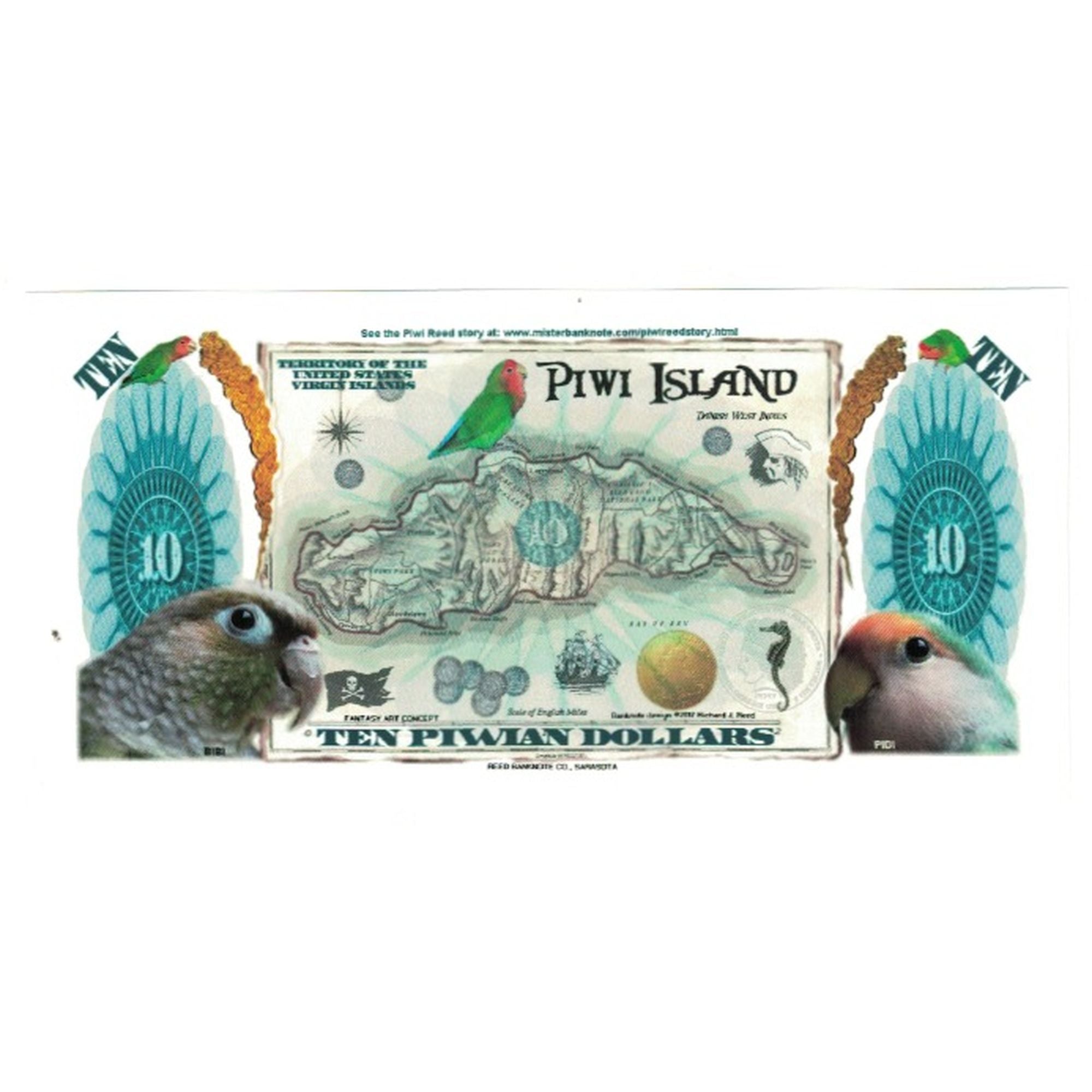 Banknot, USA, 10 Dollars, 2017, 2017-12-25, PIWI ISLAND, UNC(65-70)