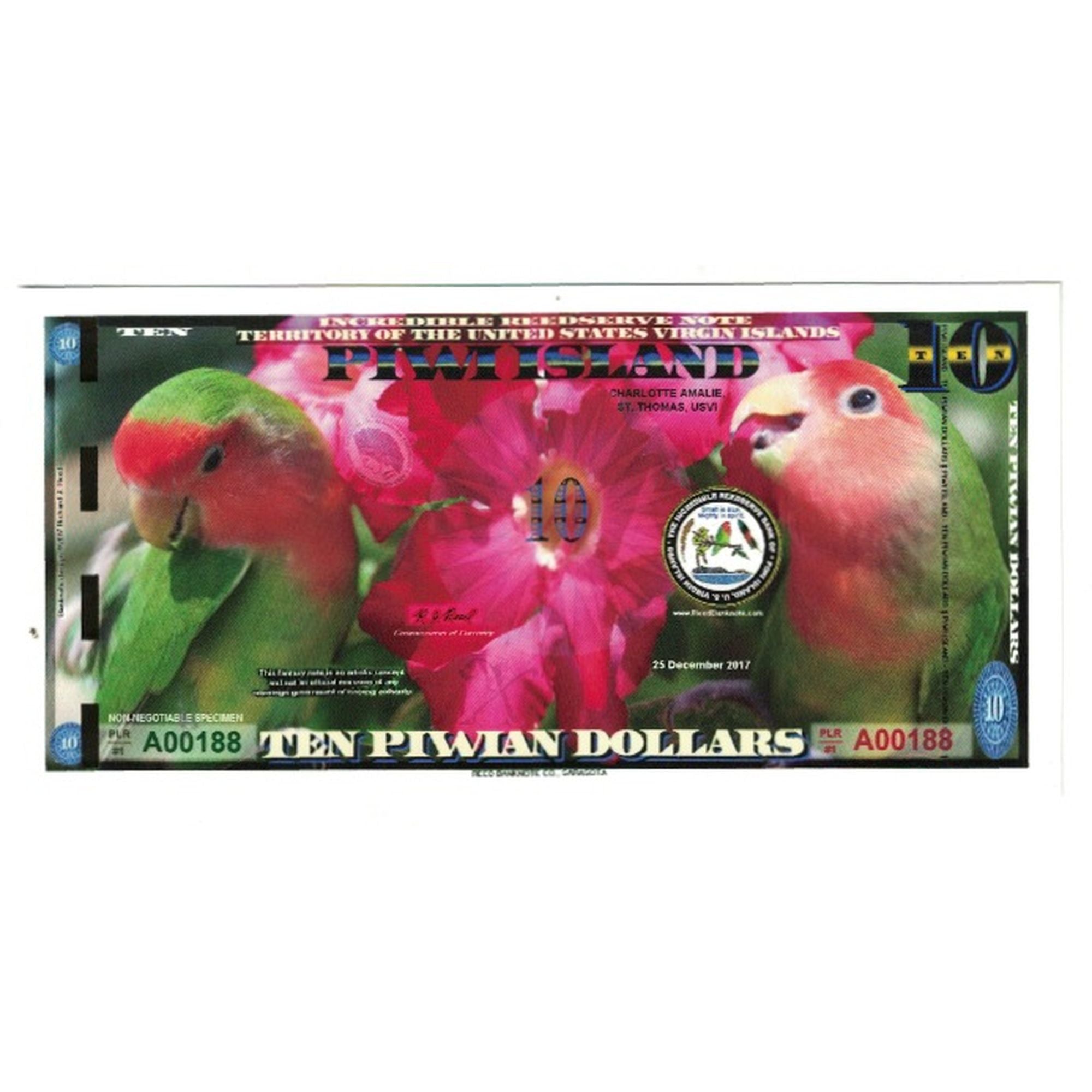 Banknote, United States, 10 Dollars, 2017, 2017-12-25, PIWI ISLAND, UNC(65-70)