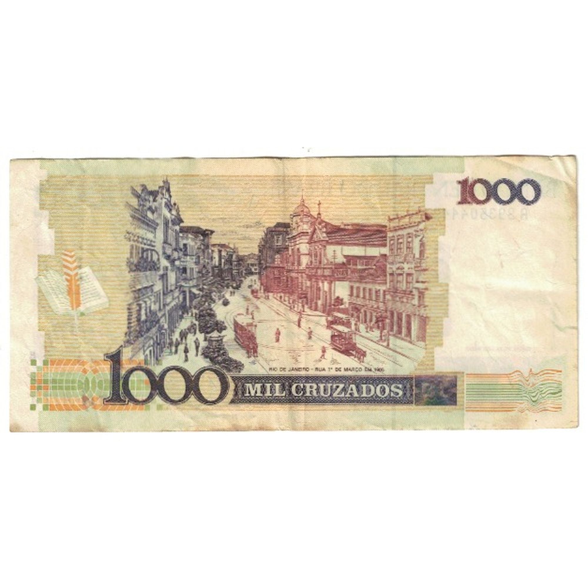 Nota, Brasil, 1 Cruzado Novo on 1000 Cruzados, KM:216a, VF(30-35)