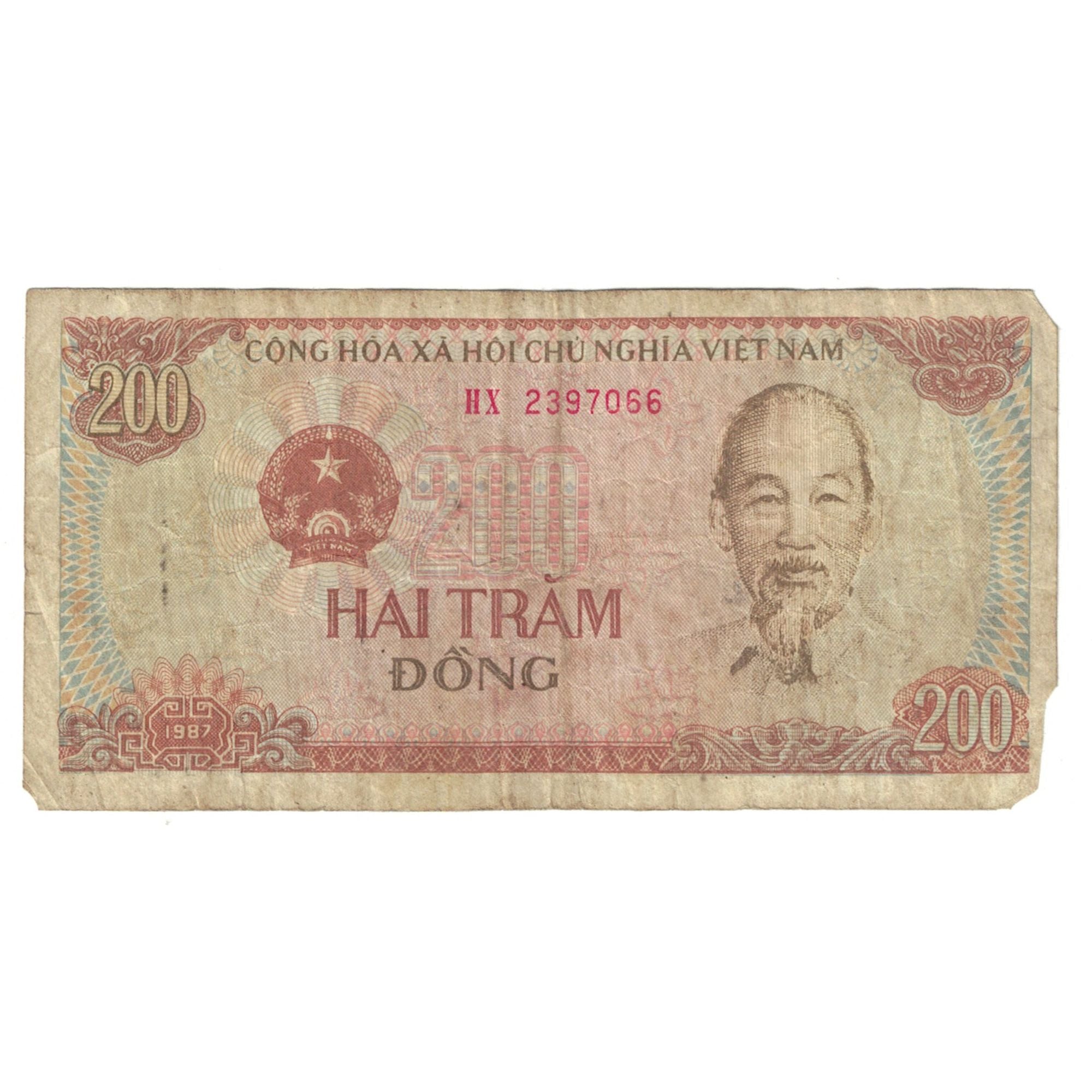 Billet, Viet Nam, 200 D<ox>ng, 1987, KM:100b, TB