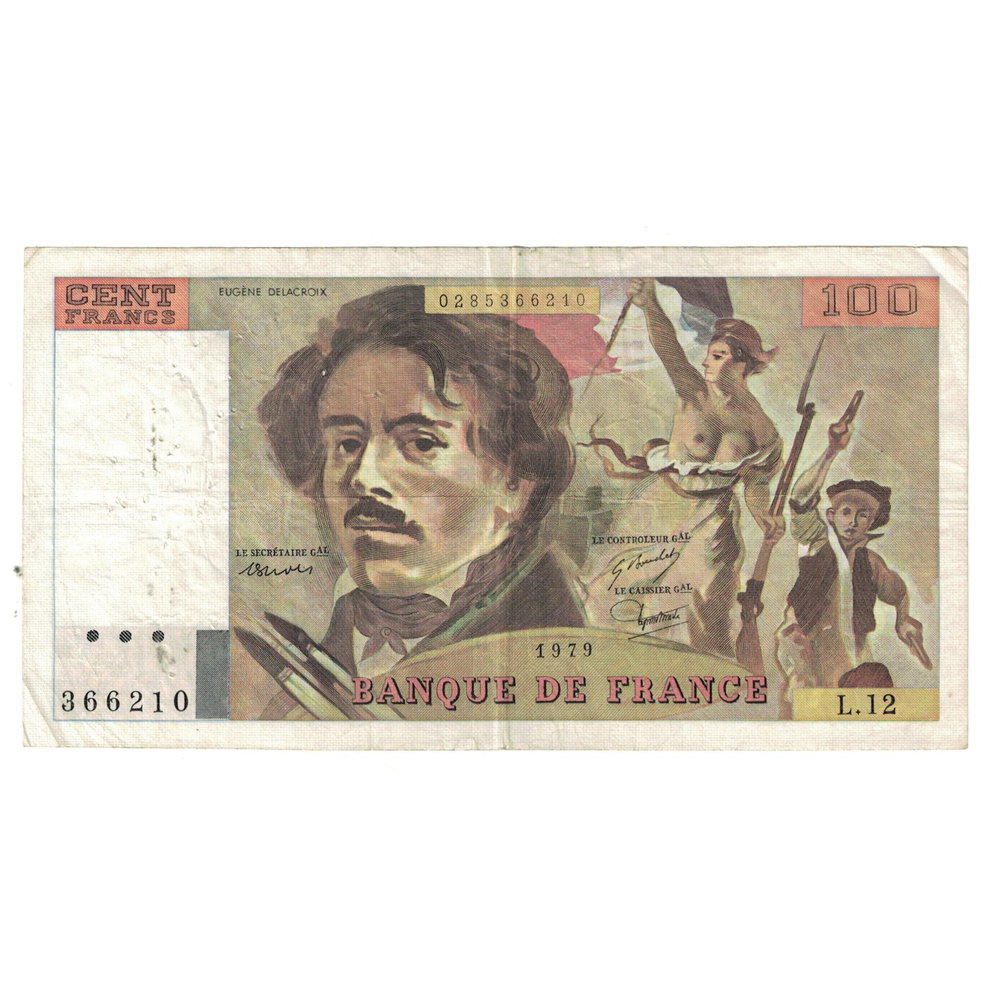 França, 100 Francs, Delacroix, 1979, L.12366210, VF(20-25), Fayette:69.02C