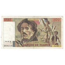 França, 100 Francs, Delacroix, 1979, L.12366210, VF(20-25), Fayette:69.02C