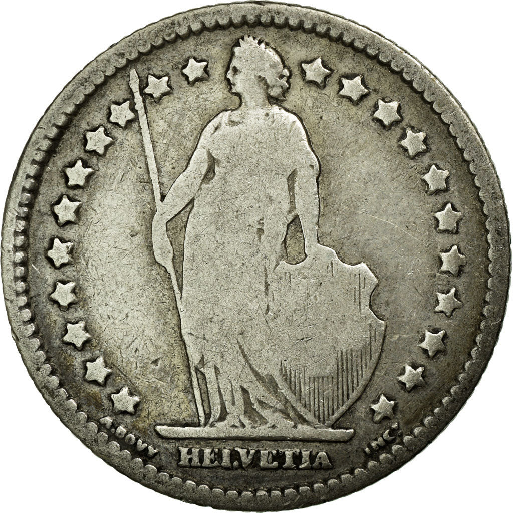 Coin, Switzerland, Franc, 1887, Bern, VF(30-35), Silver, KM:24